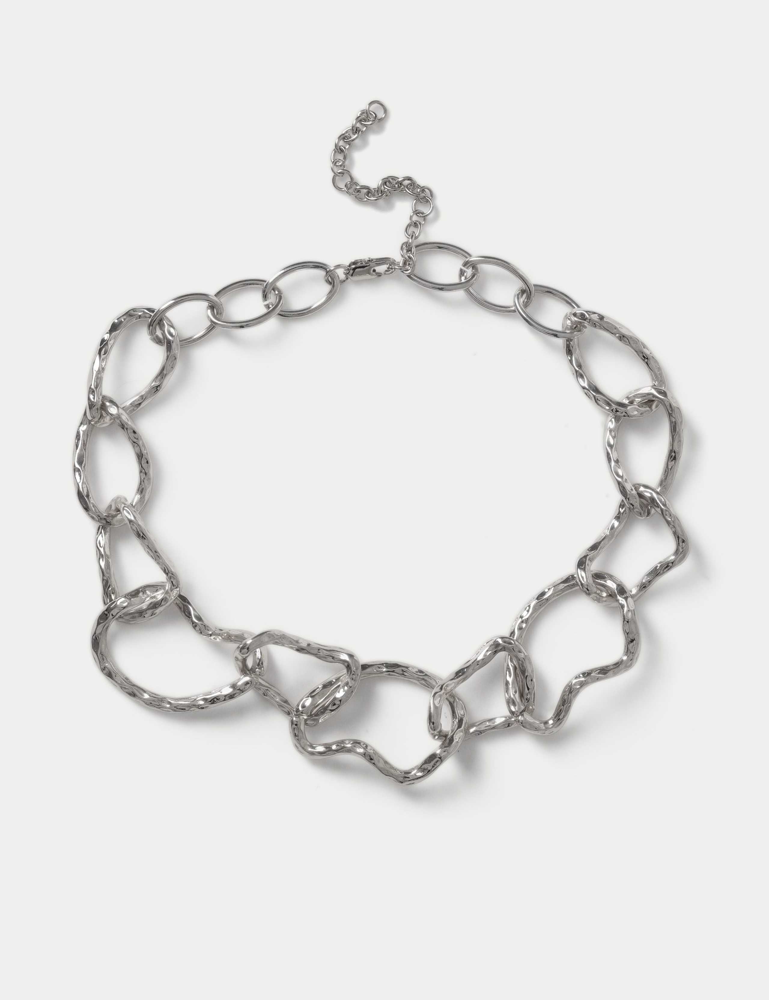 Irregular Textured Link Necklace