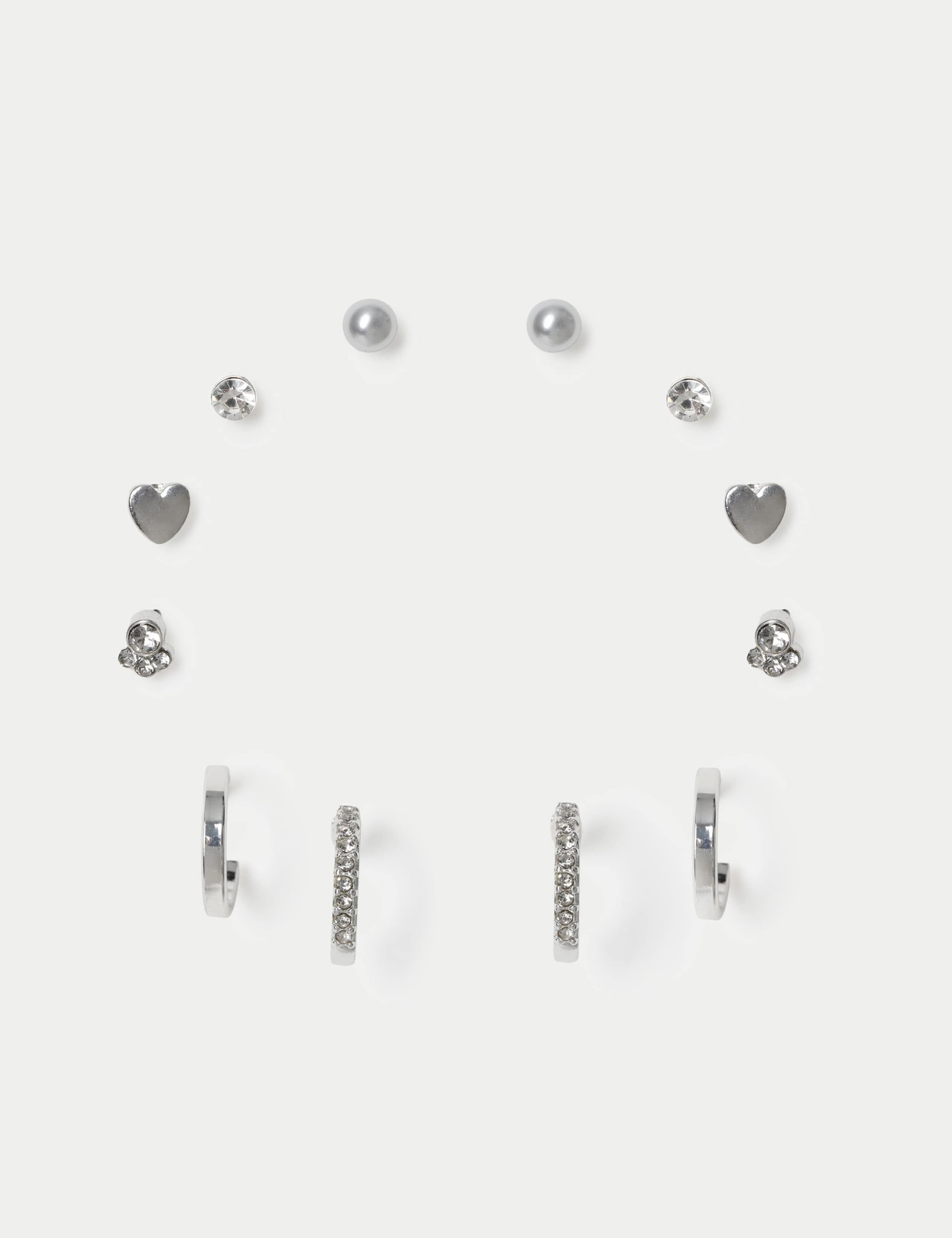 6 Pack Detail Stud Hoop Set