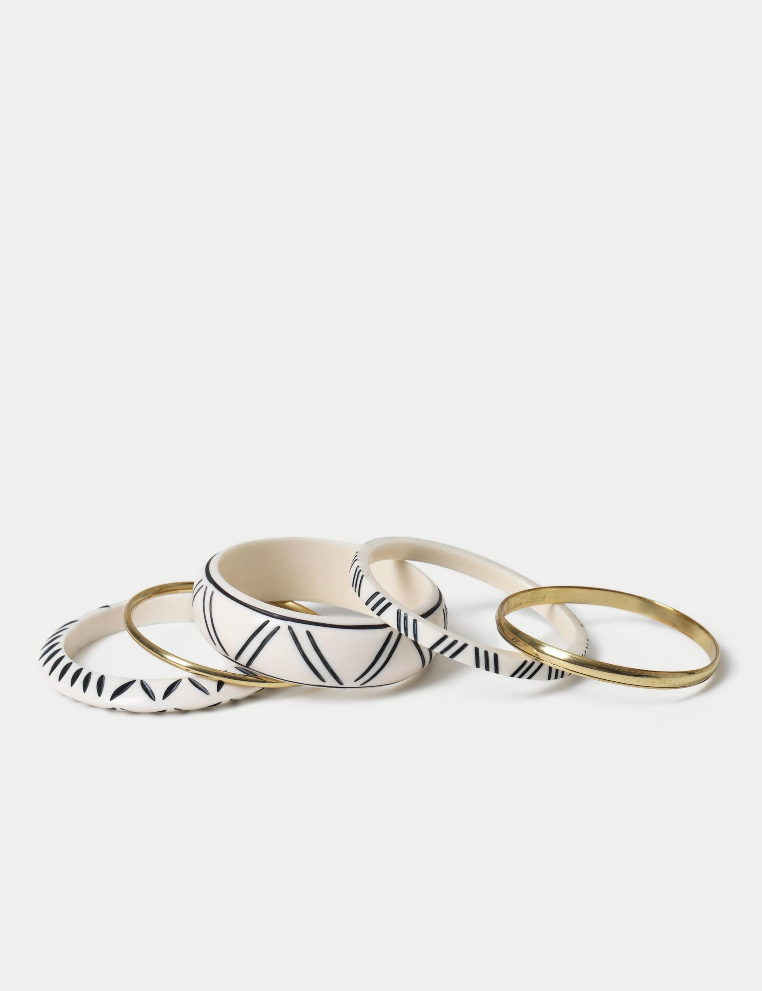 5 Pk Patterned Resin Bangles