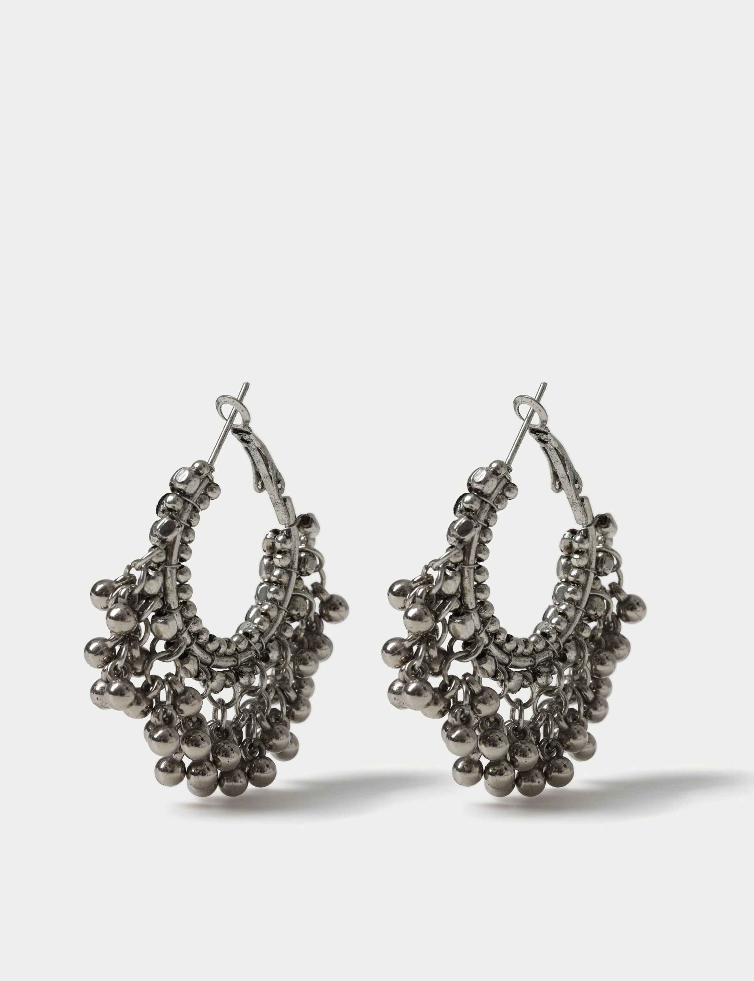 Chunky Beaded Hoop Earrings