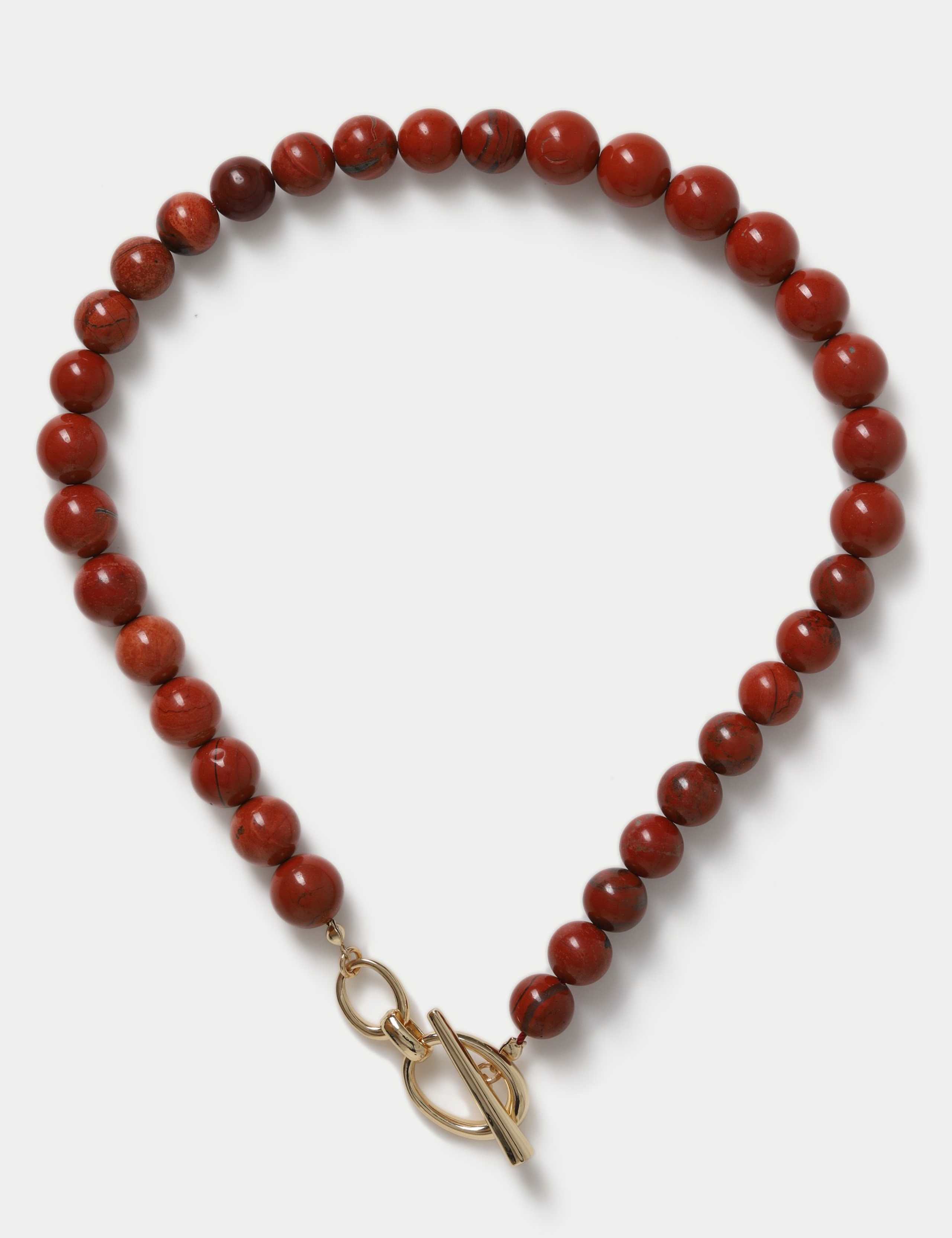 Graduated Natural Stone T Bar Necklace