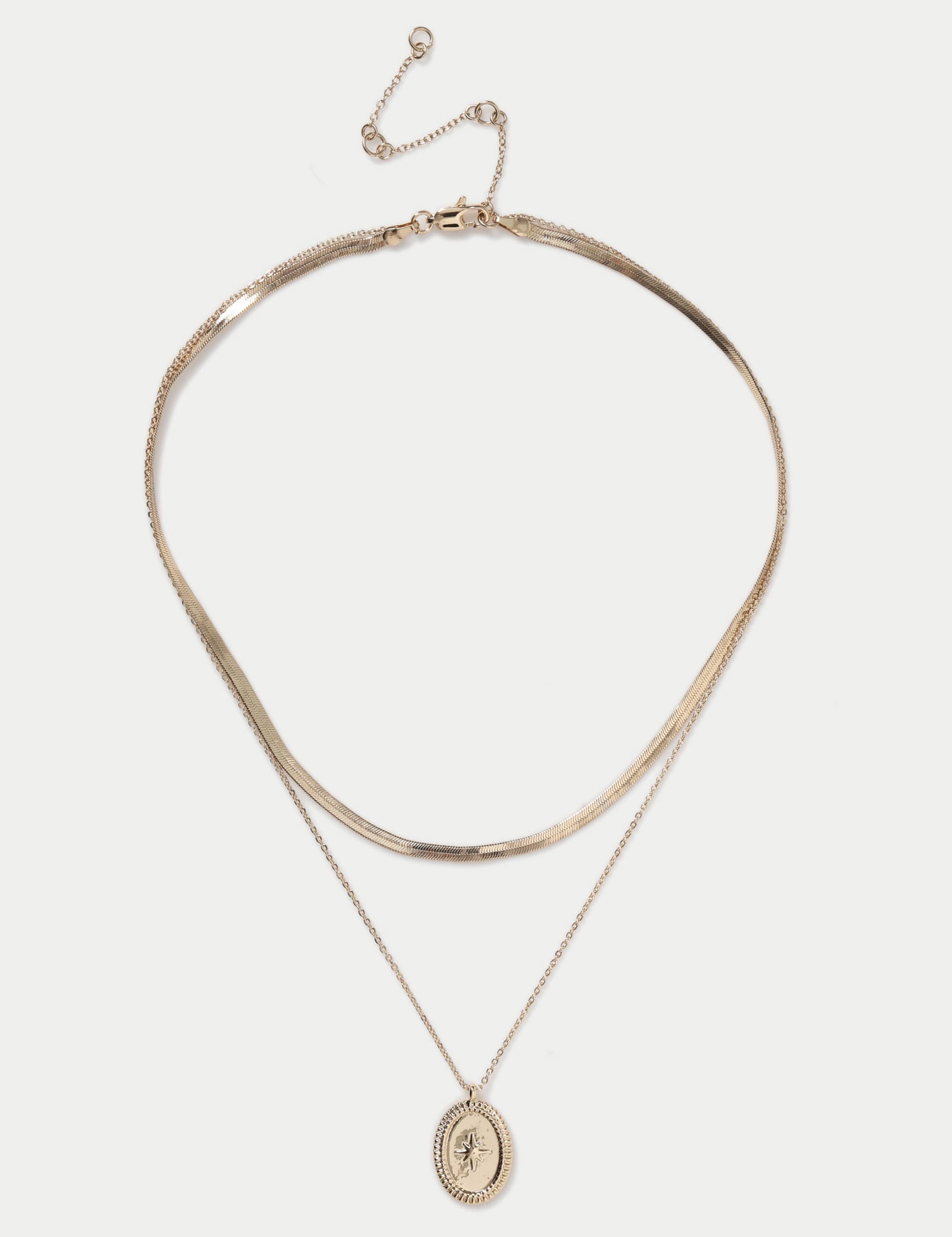 Coin Pendant Multirow Necklace