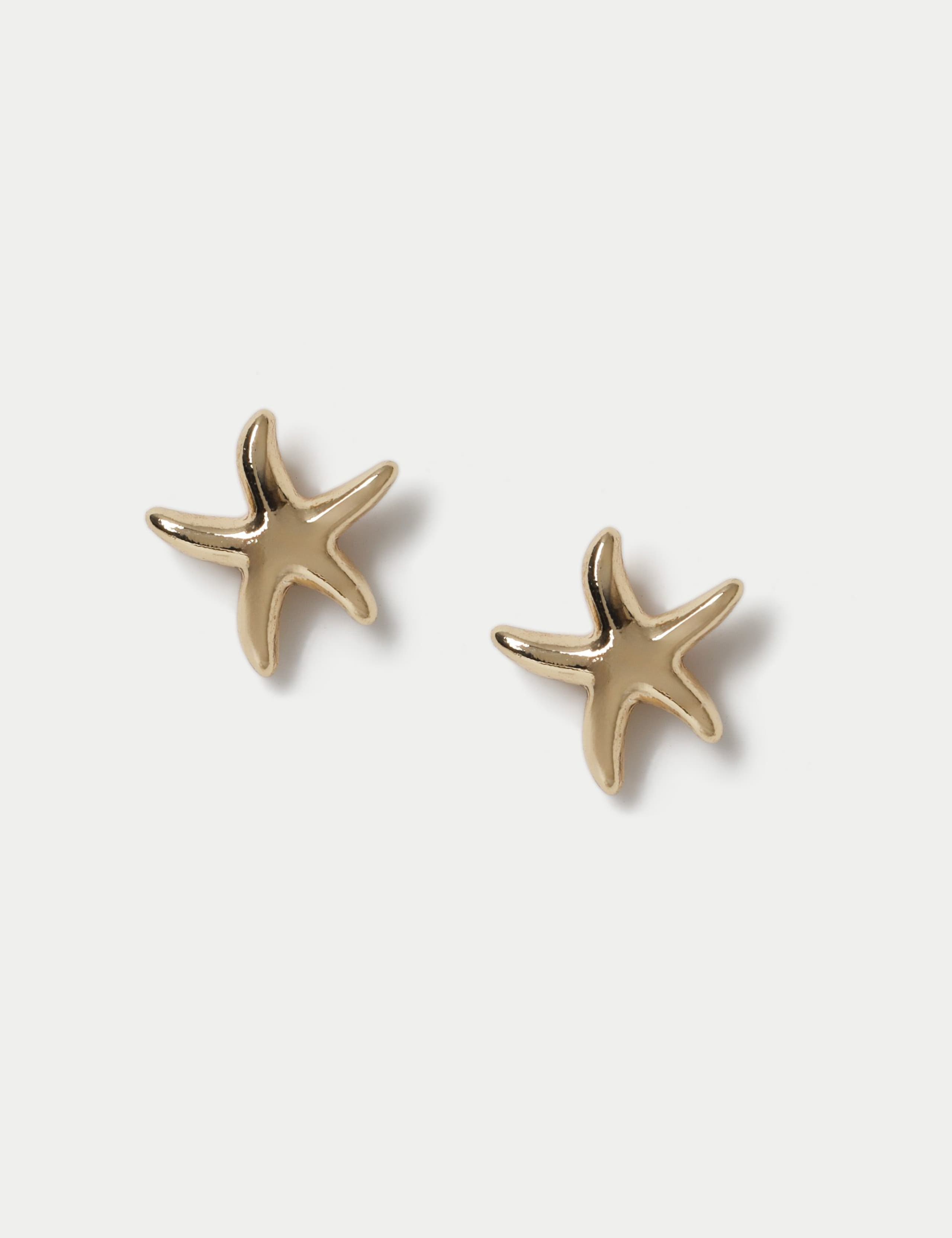 14ct Gold Plated Starfish Stud Earrings