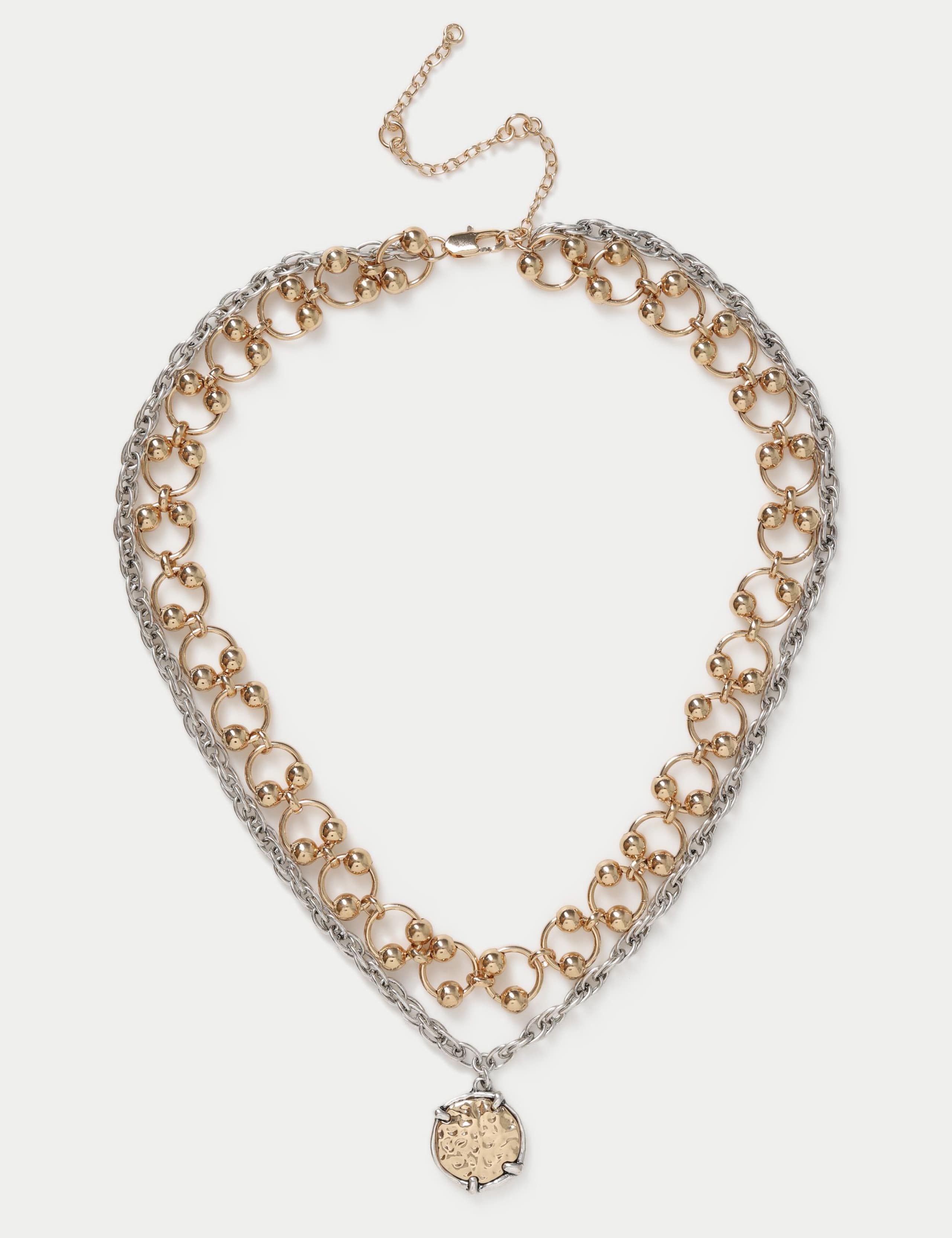 Pendant Chain Mixed Metal Necklace