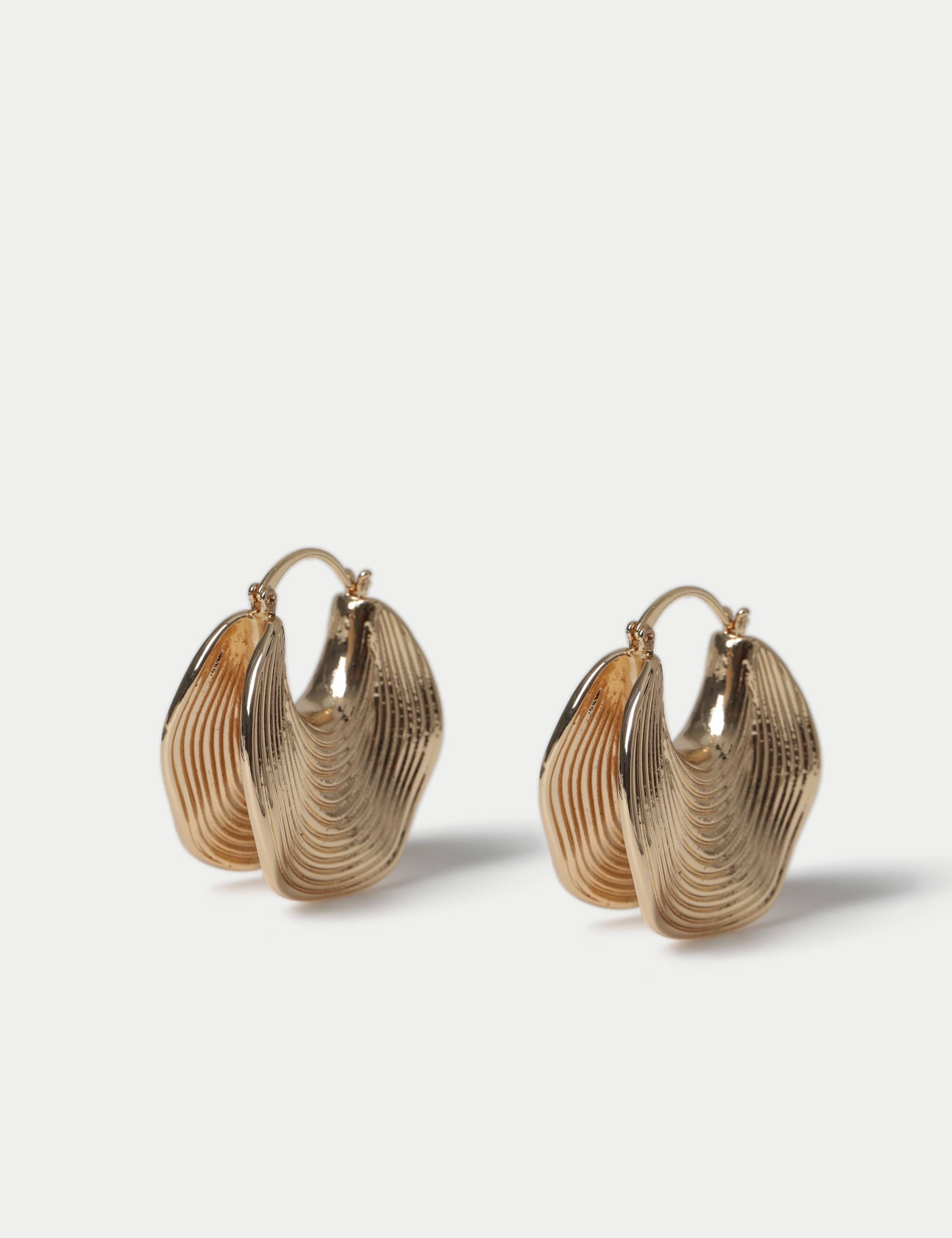 Double Ridge Hoop Earrings