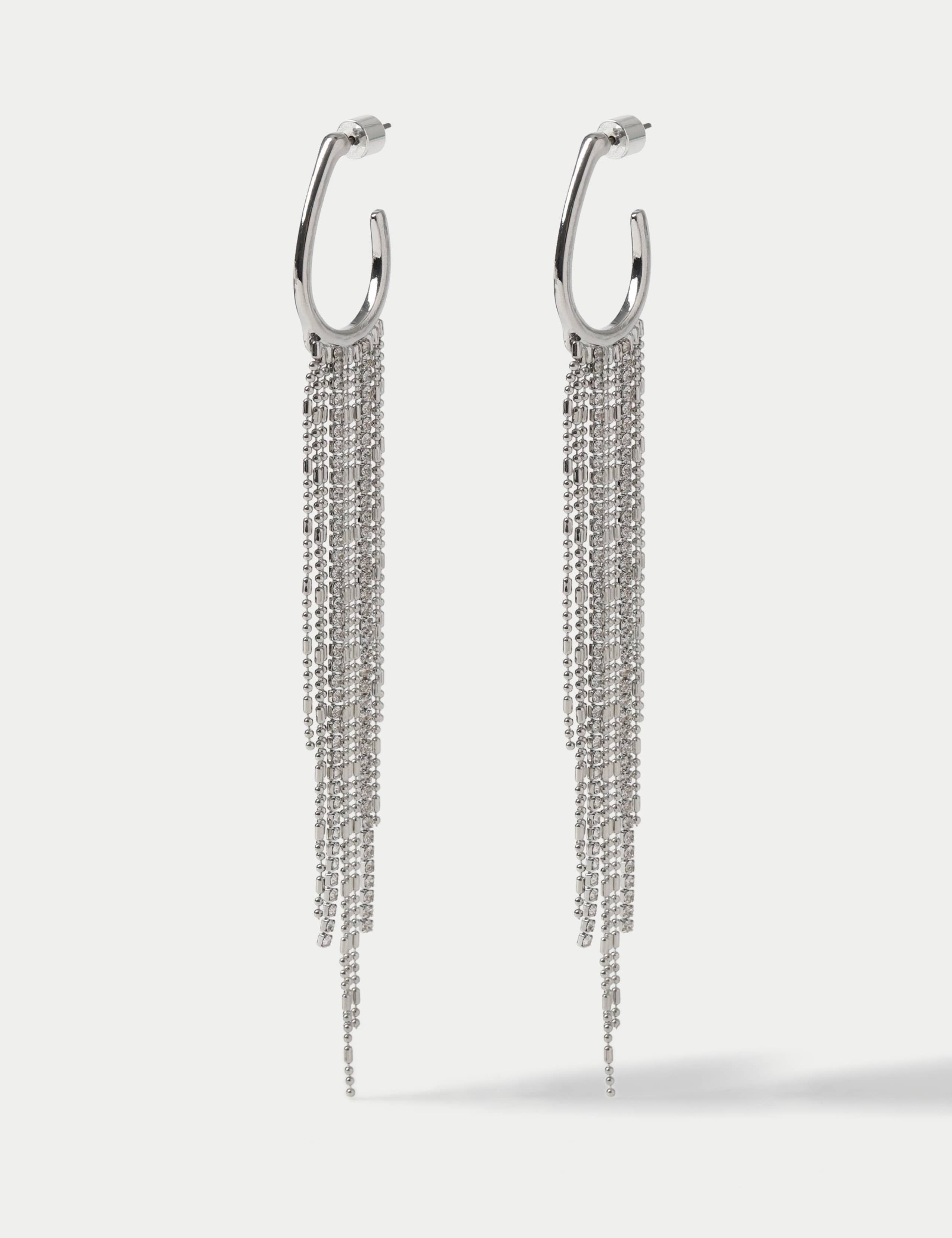 Fringe Cupchain Hoop Earrings