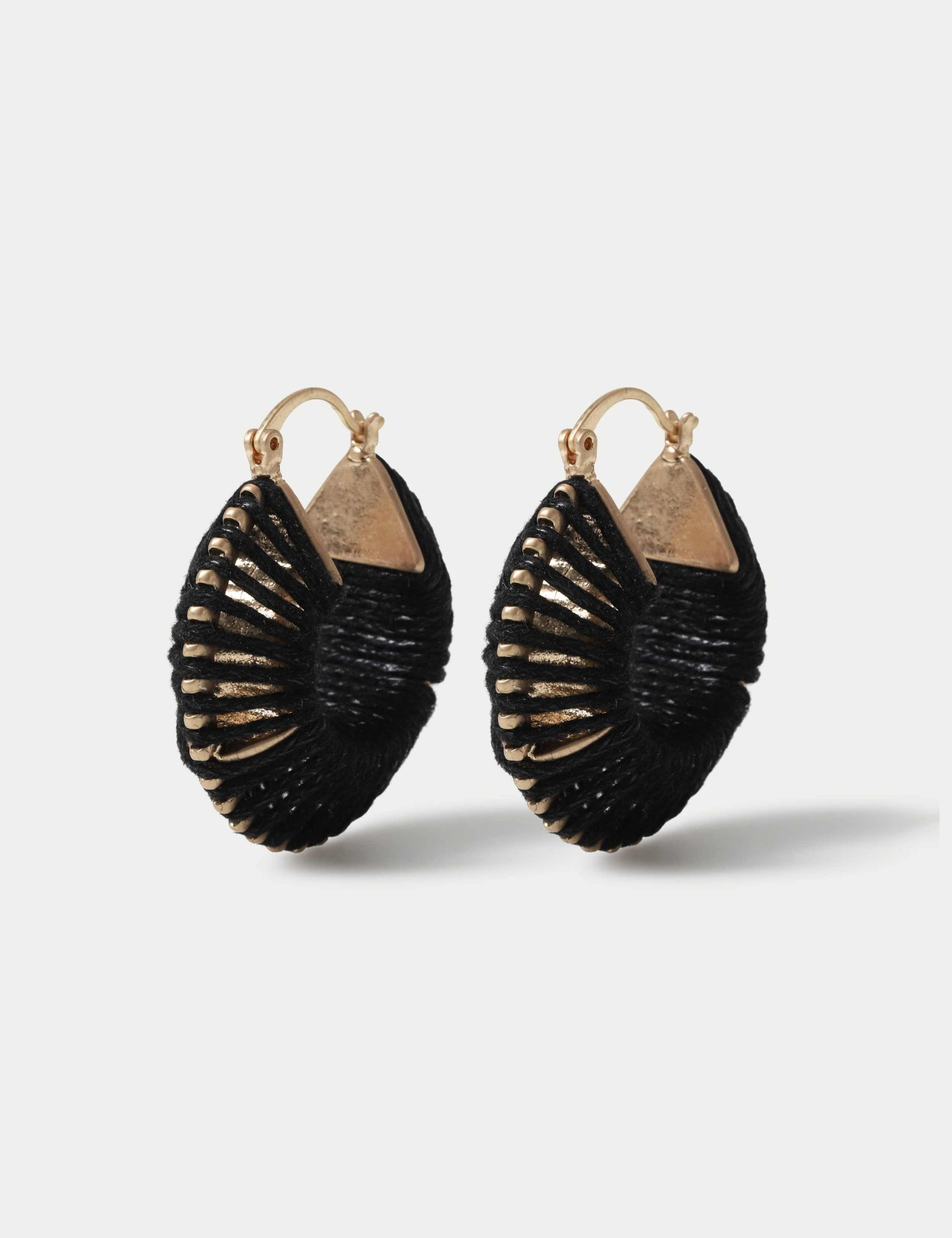 Woven Wrapped Hoop Earrings