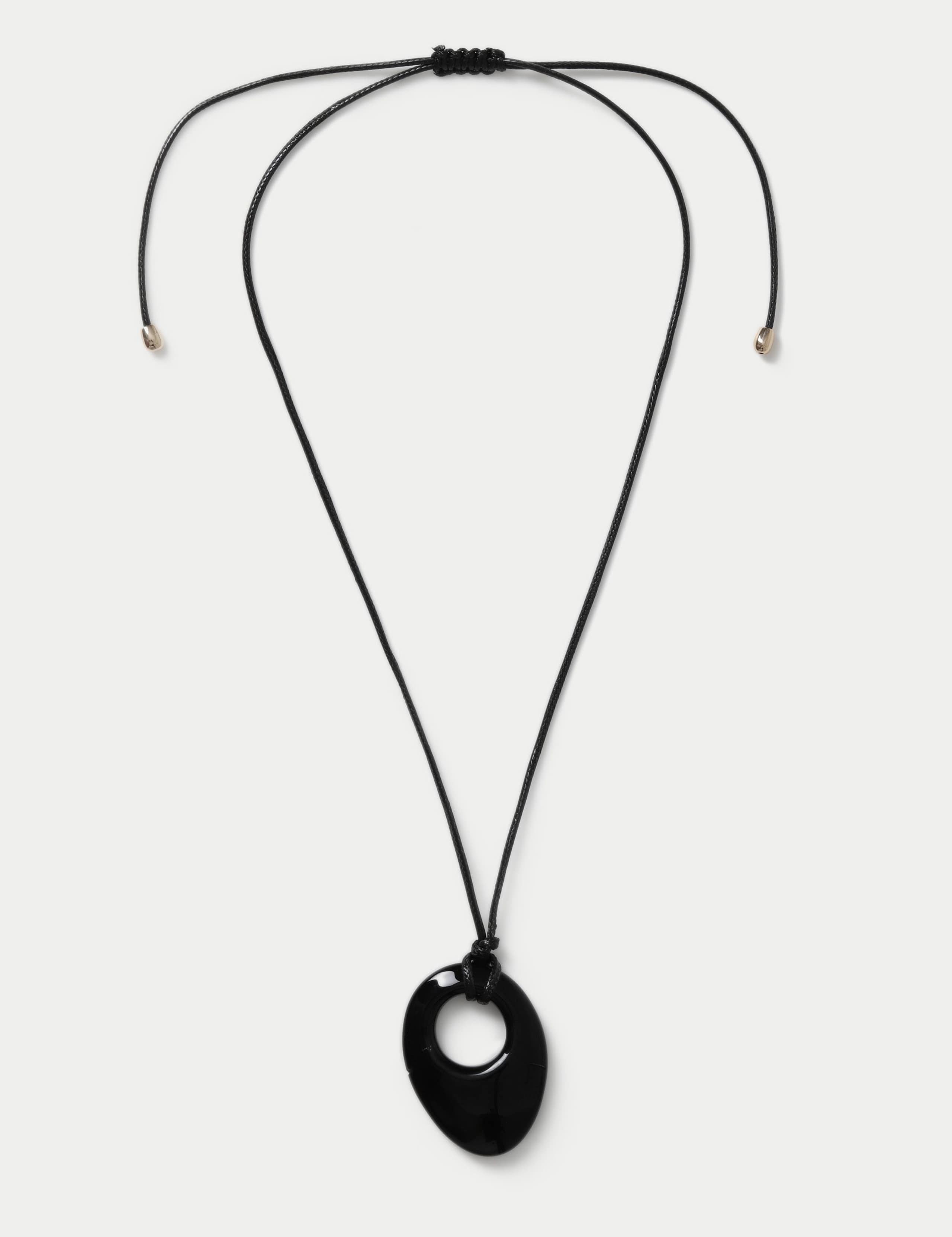 Irregular Glass Pendant Cord Necklace