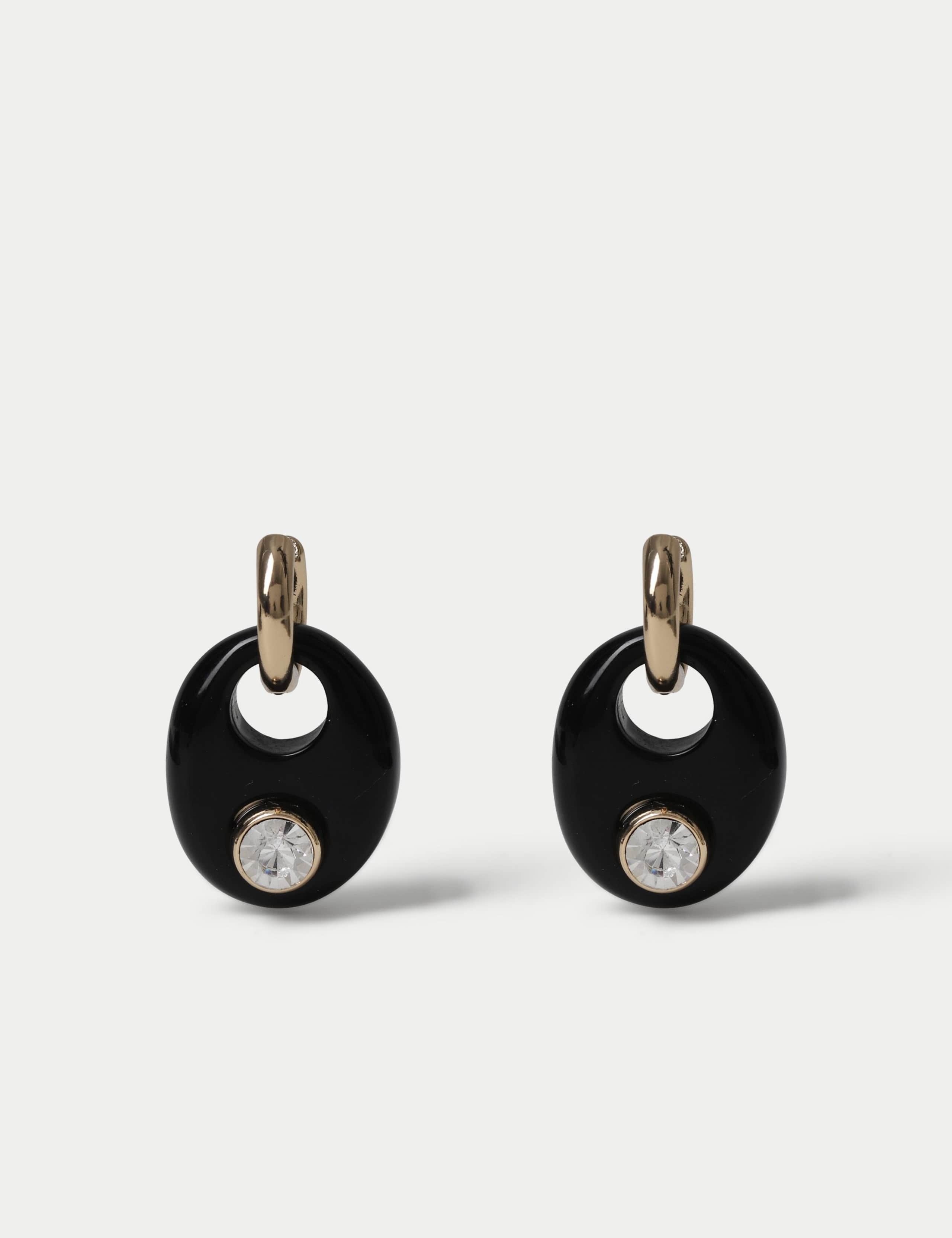 Resin Crystal Drop Earrings