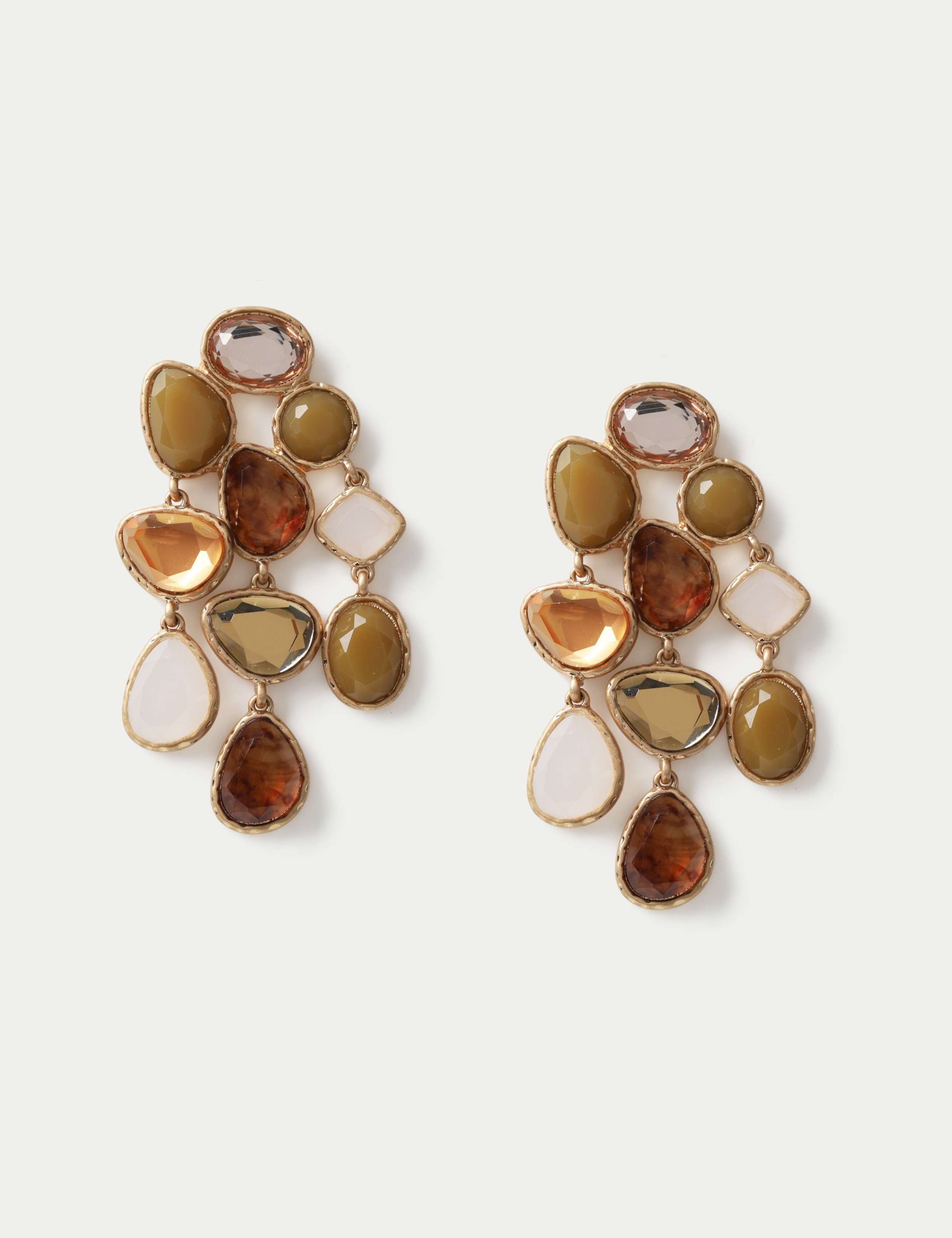 Multi-Faceted Cascade Drop Earrings
