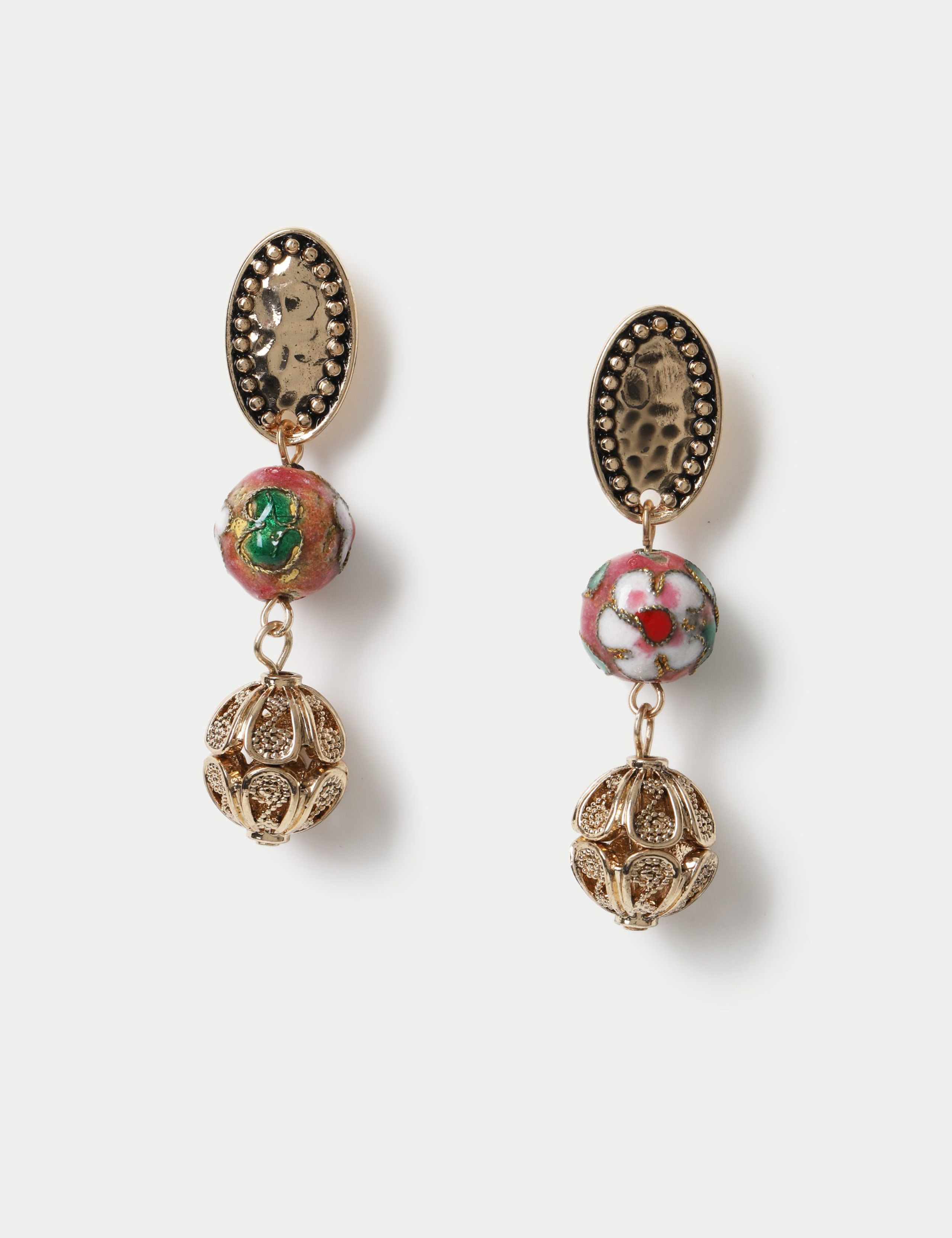 Ceramic Filigree Drop Earrings