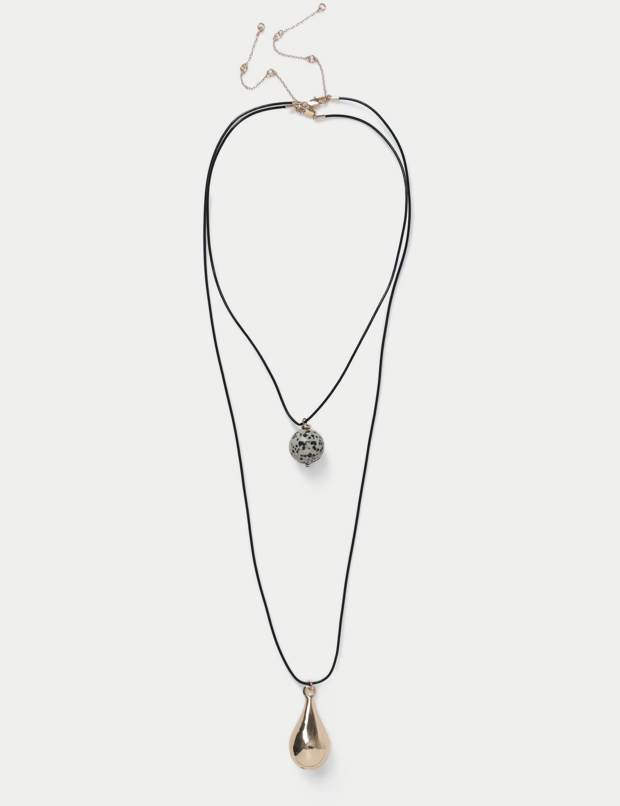 Ceramic Multirow Long Pendant Necklace