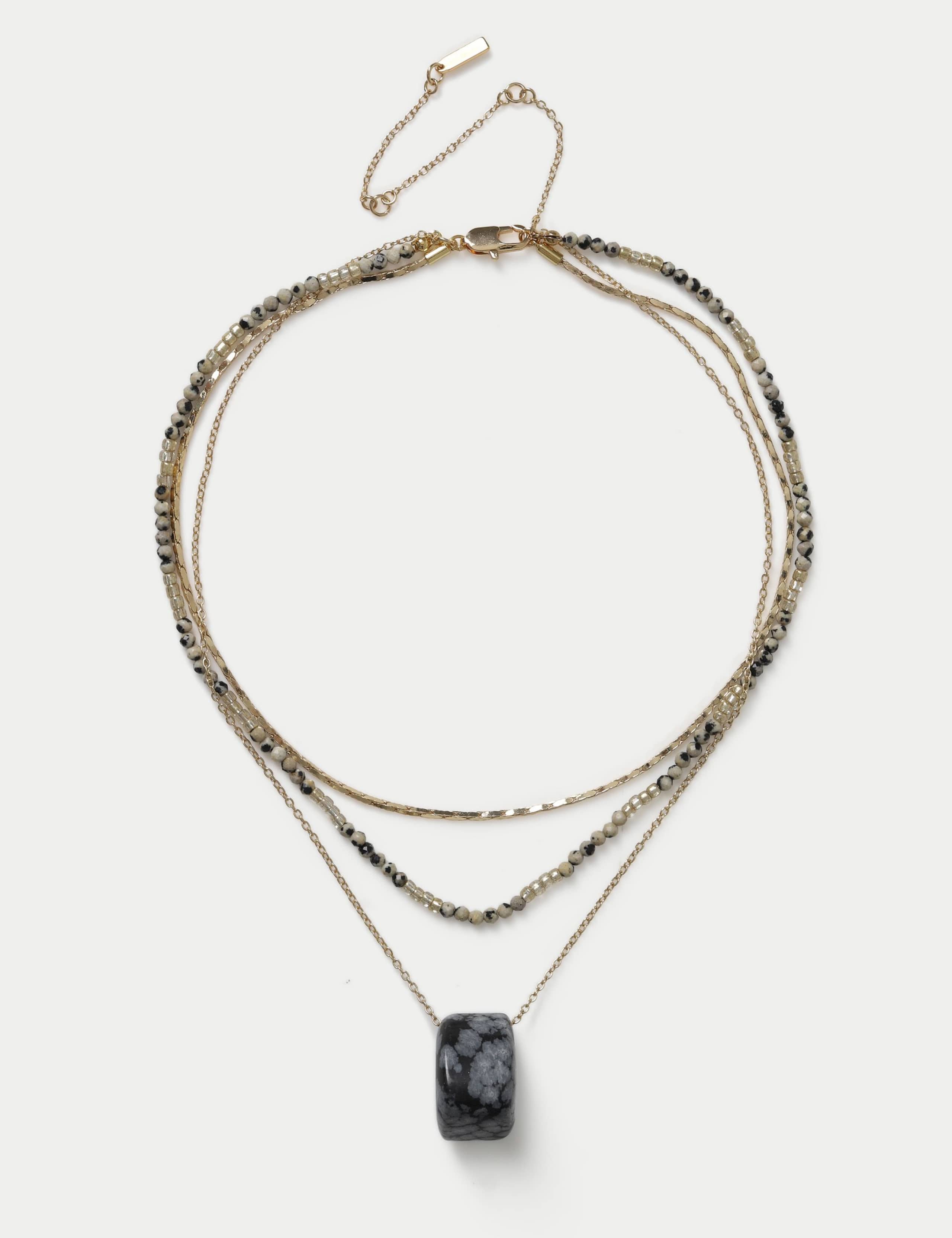 Natural Stone Multirow Necklace