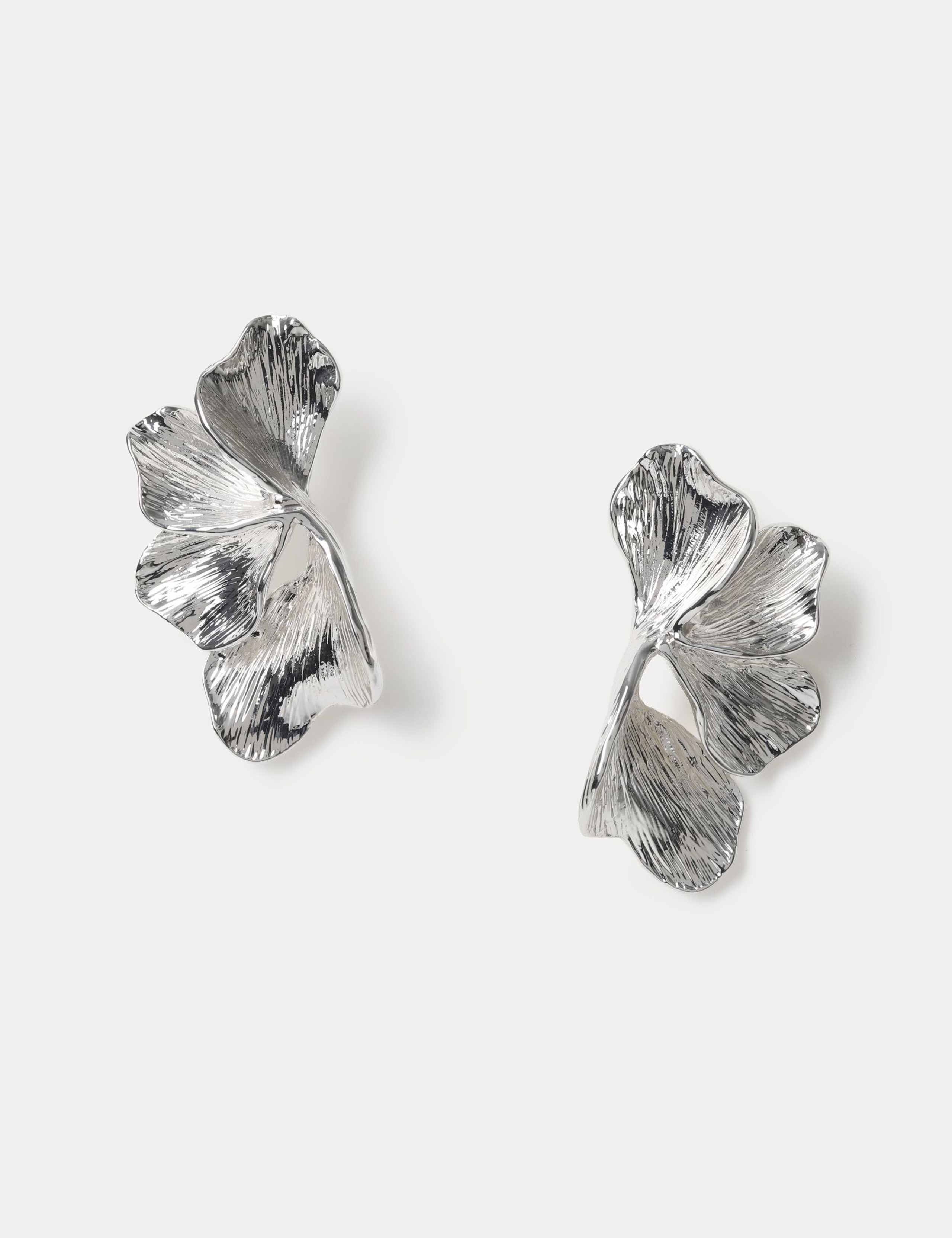 Textured Oversized Flower Earrings