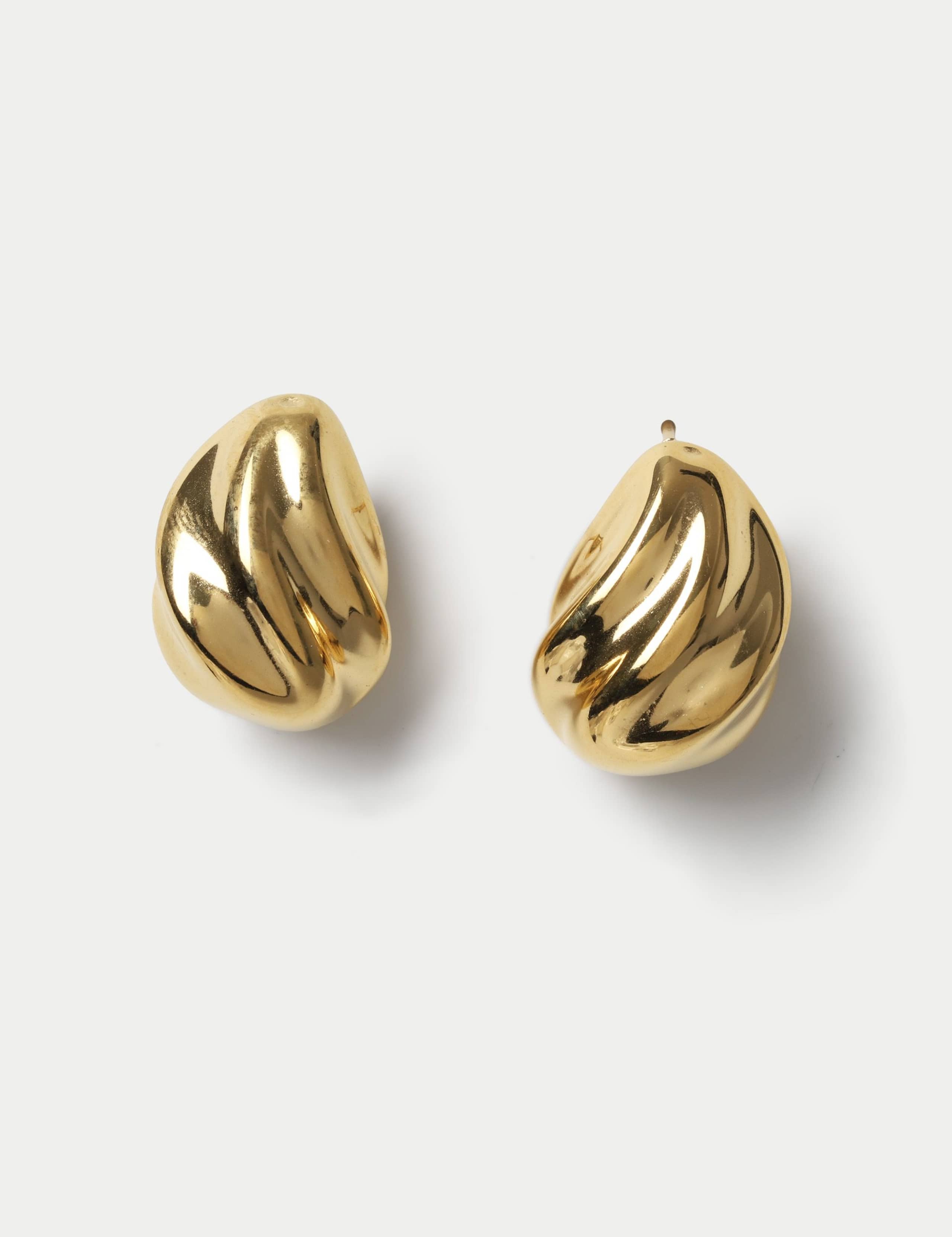 Textured Tear Drop Stud Earrings