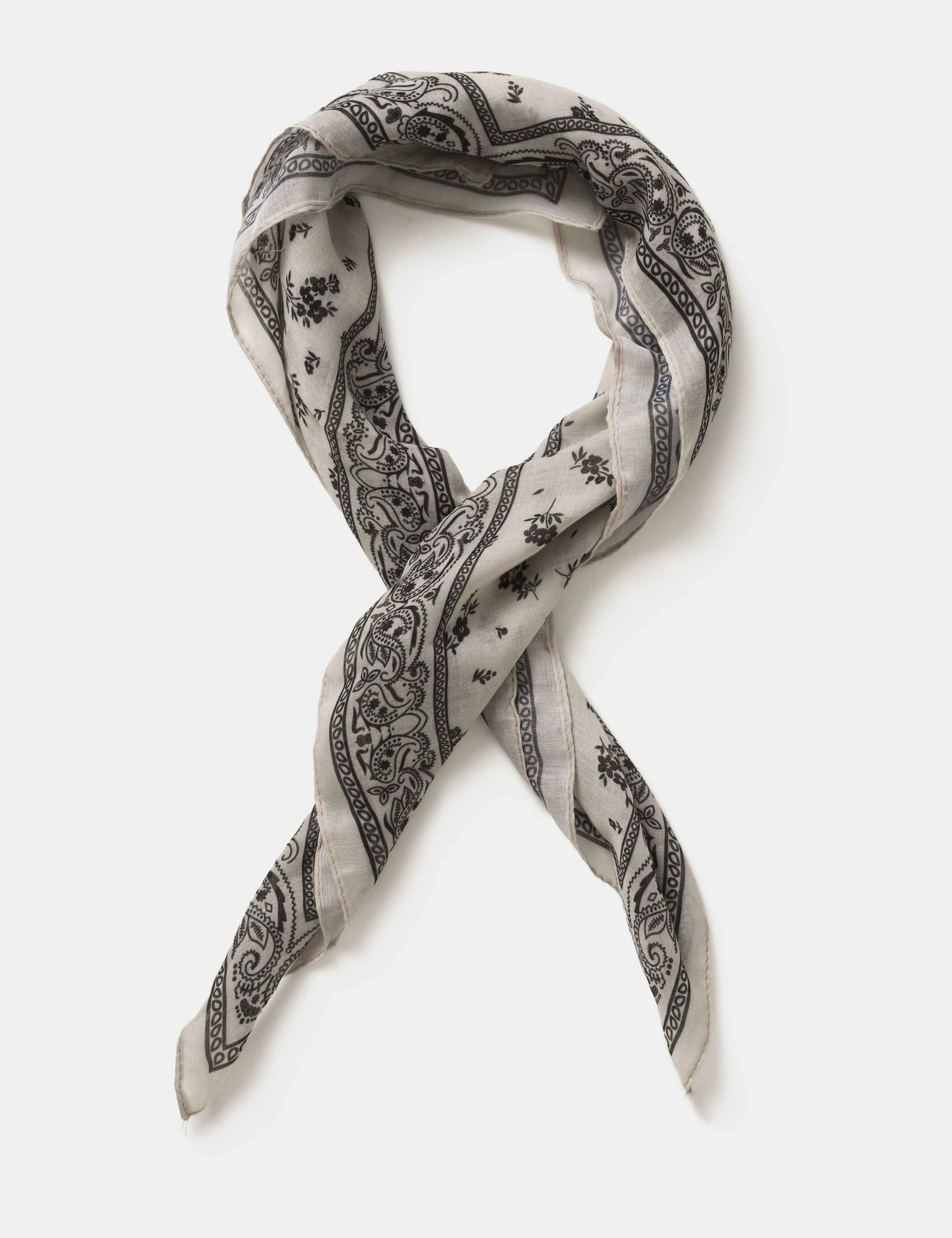 Mono Floral Paisley Scarf