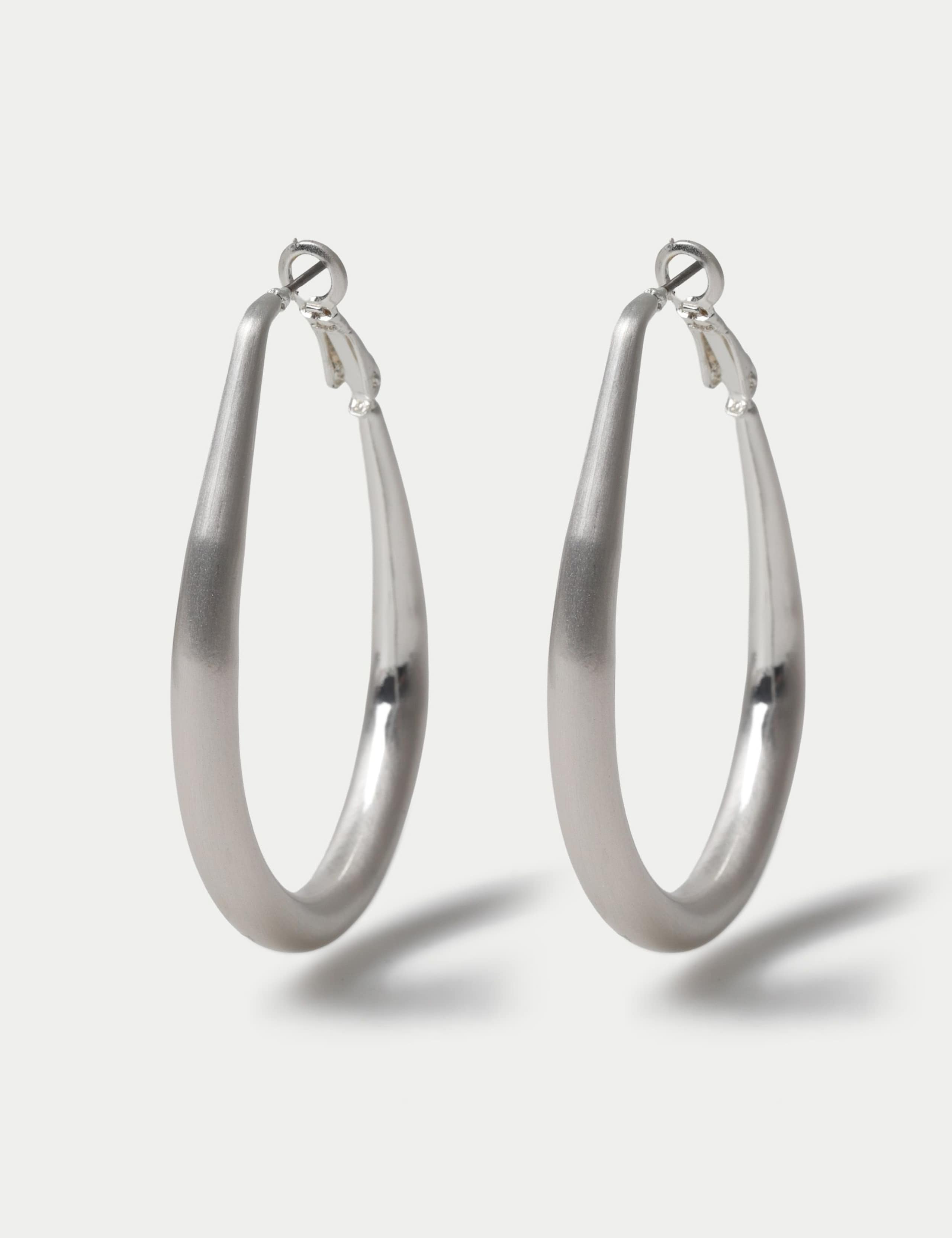 Autograph Brushed Hoop Earrings
