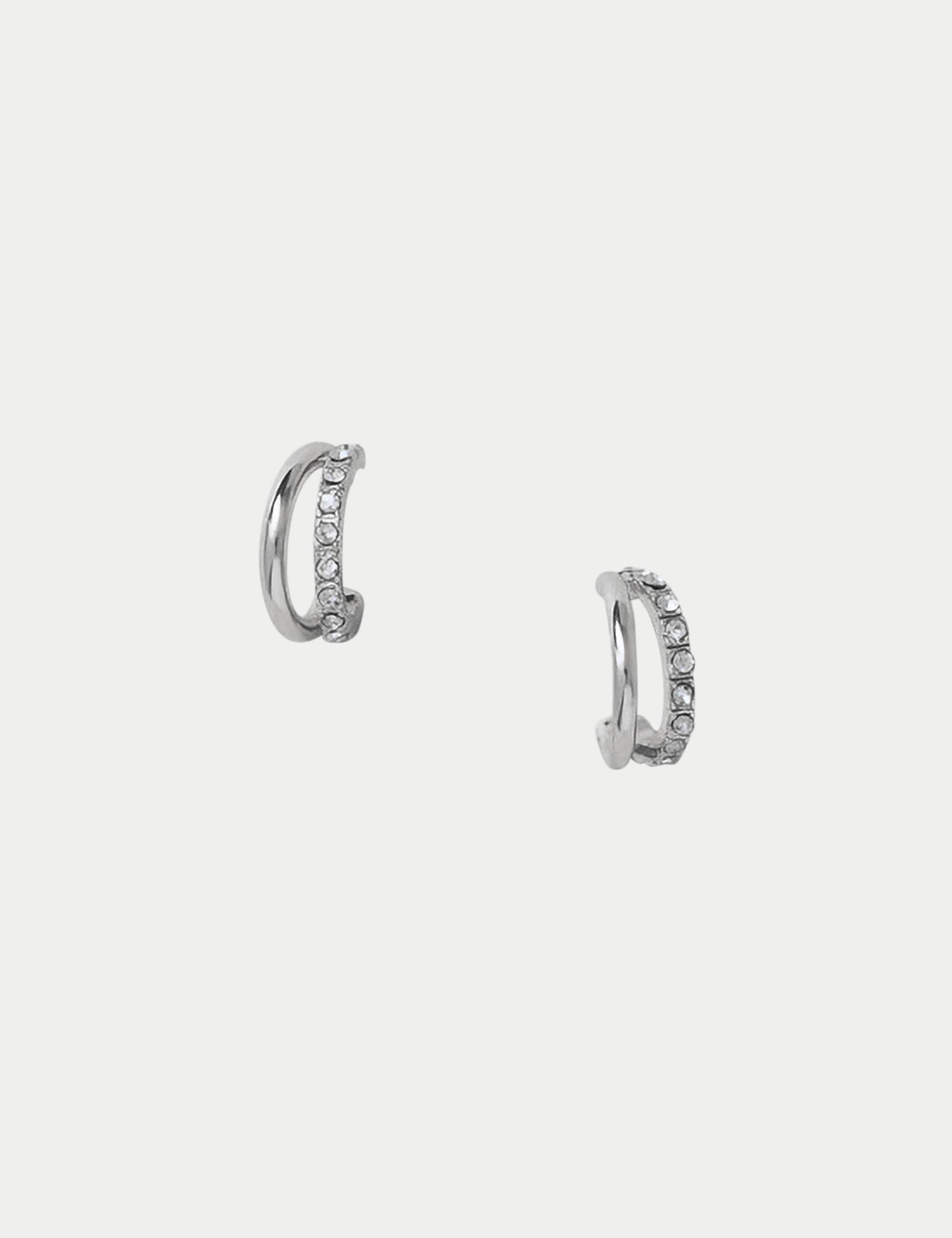 Embellished Double Hoop Earrings