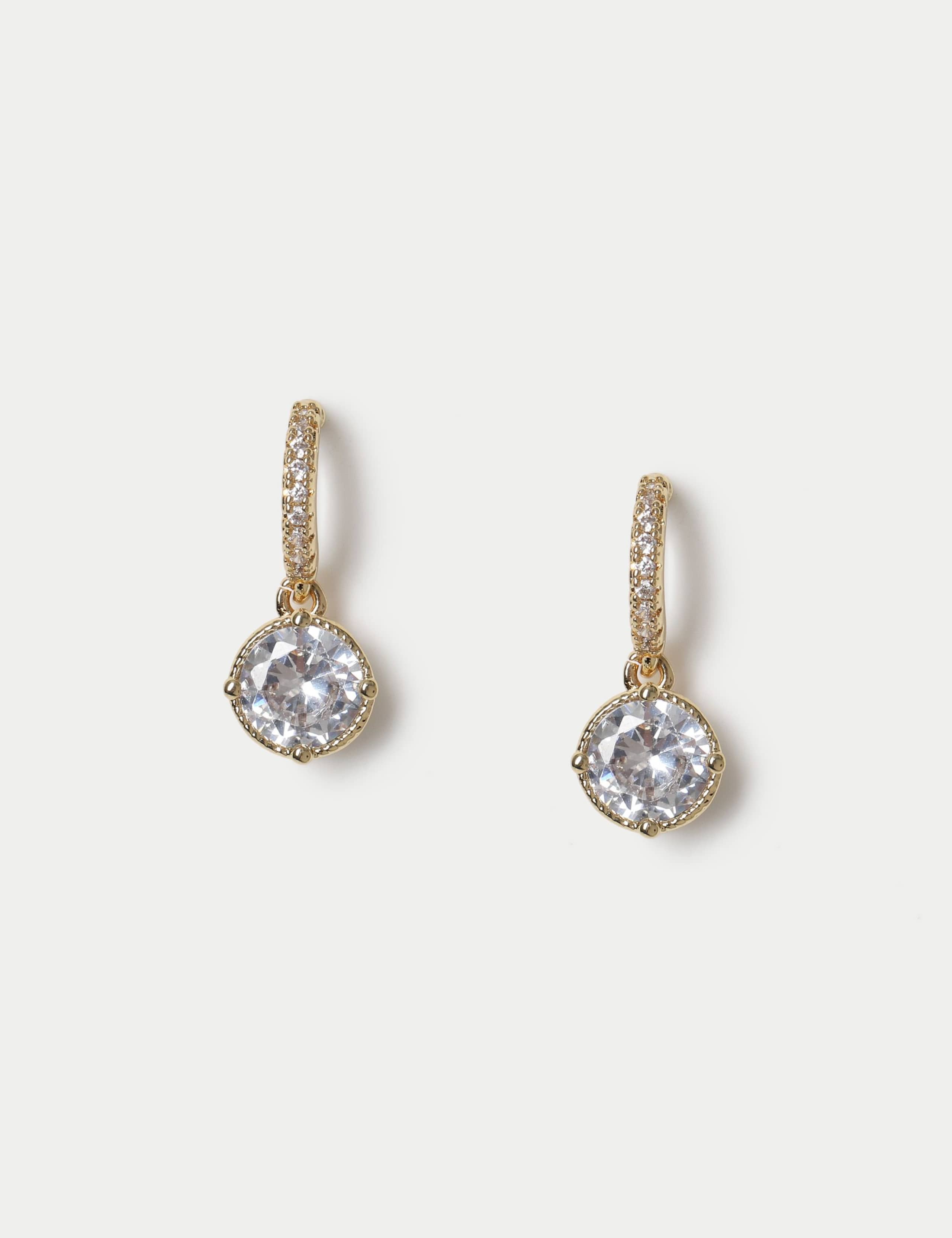 14ct Gold Plated Circle Drop Earrings