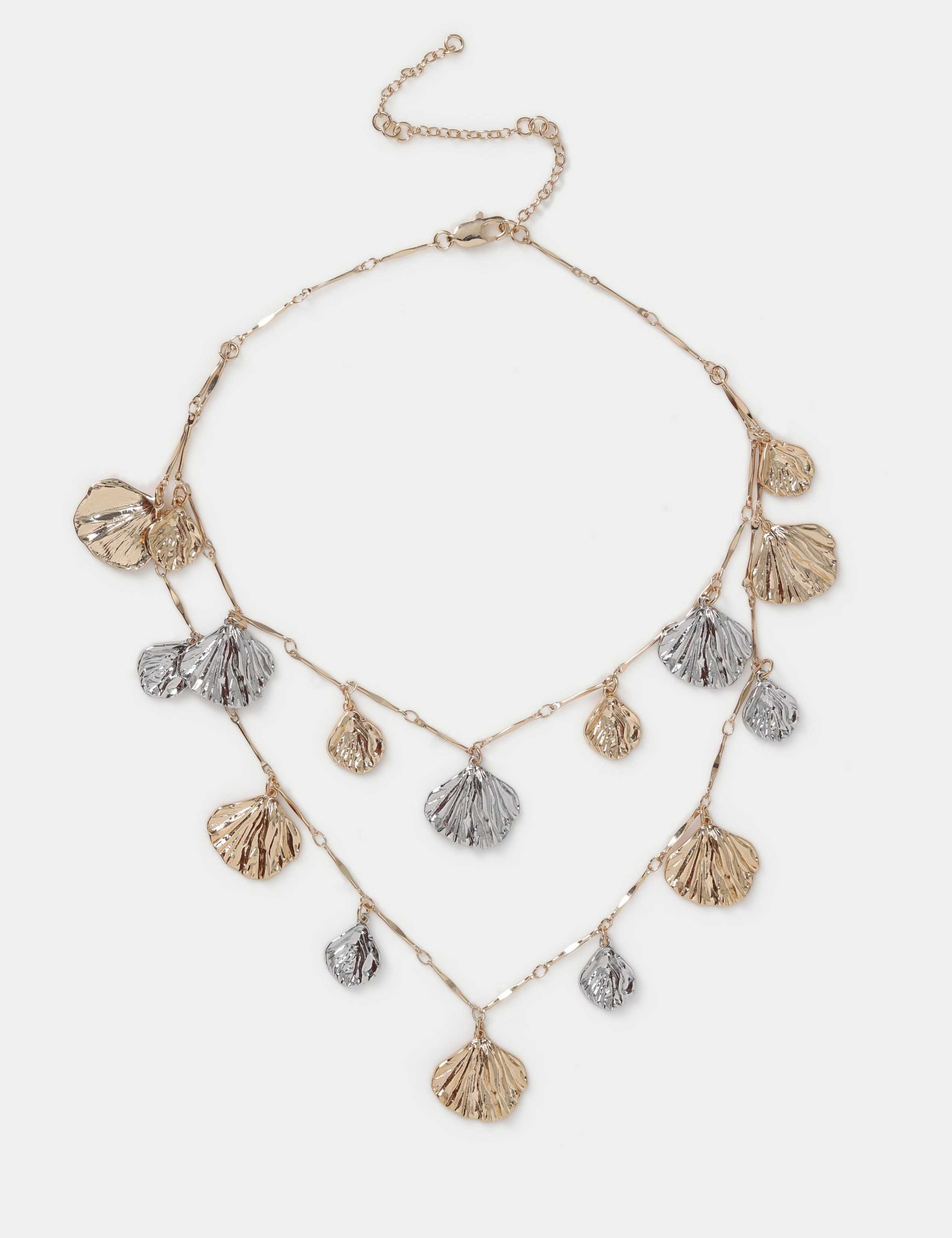 Mixed Metal Leaf Necklace