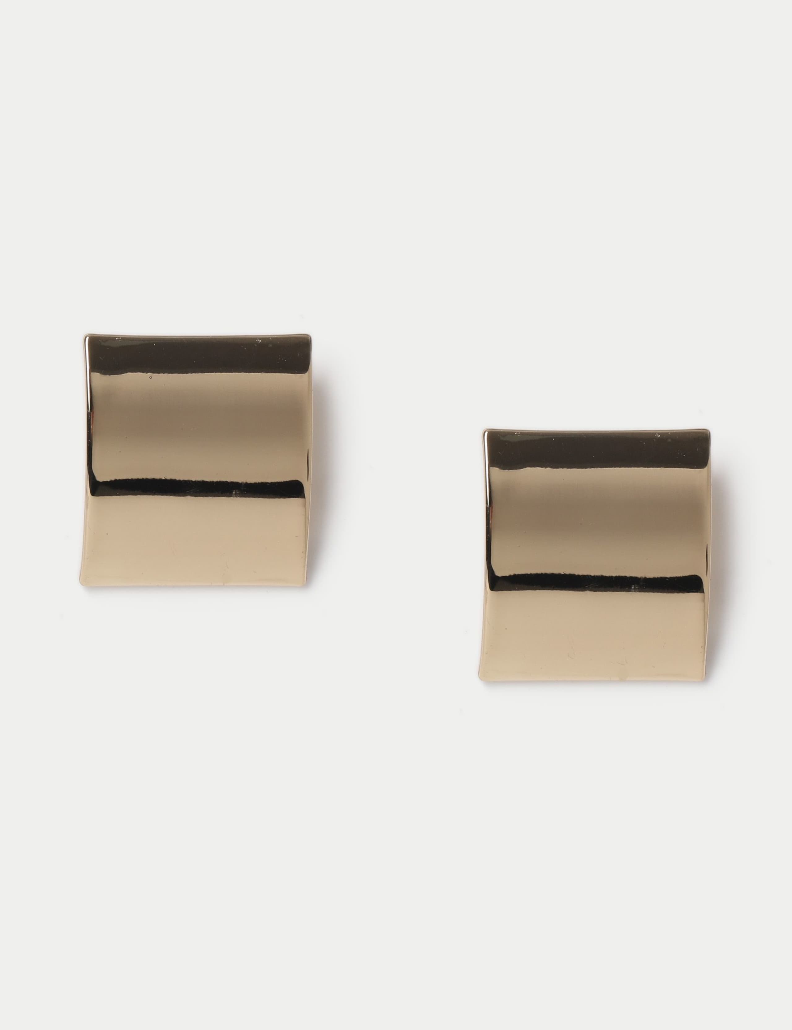 Square Metal Stud Earrings