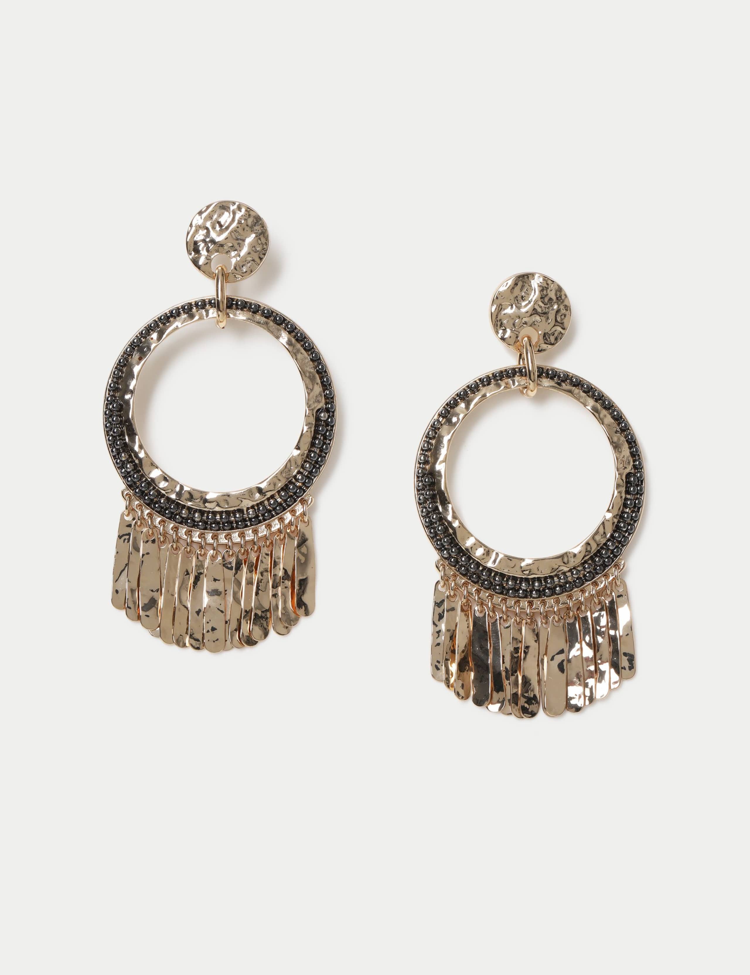 Open Drop Tassel Earrings