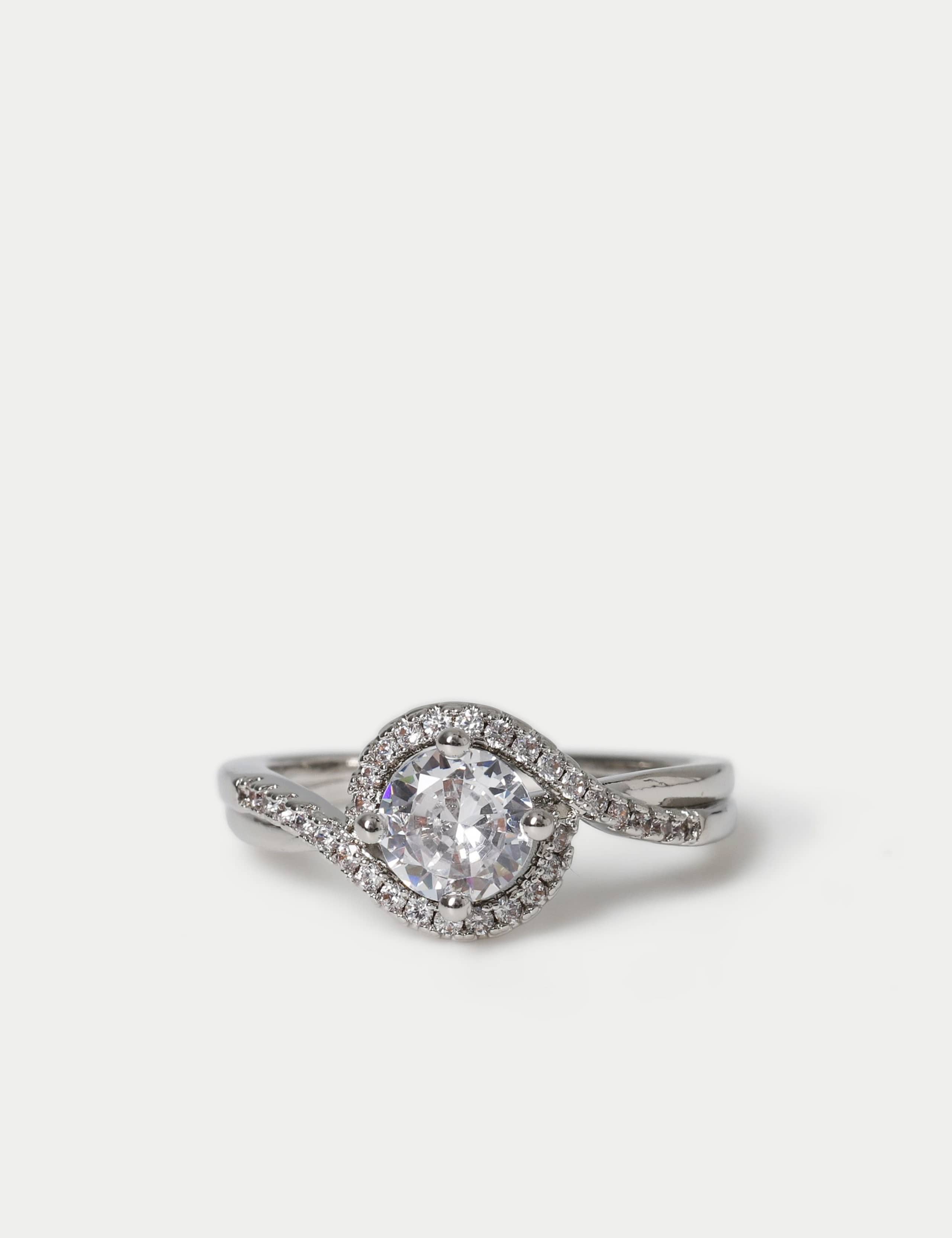 Platinum Plated Encrusted Wrap Ring