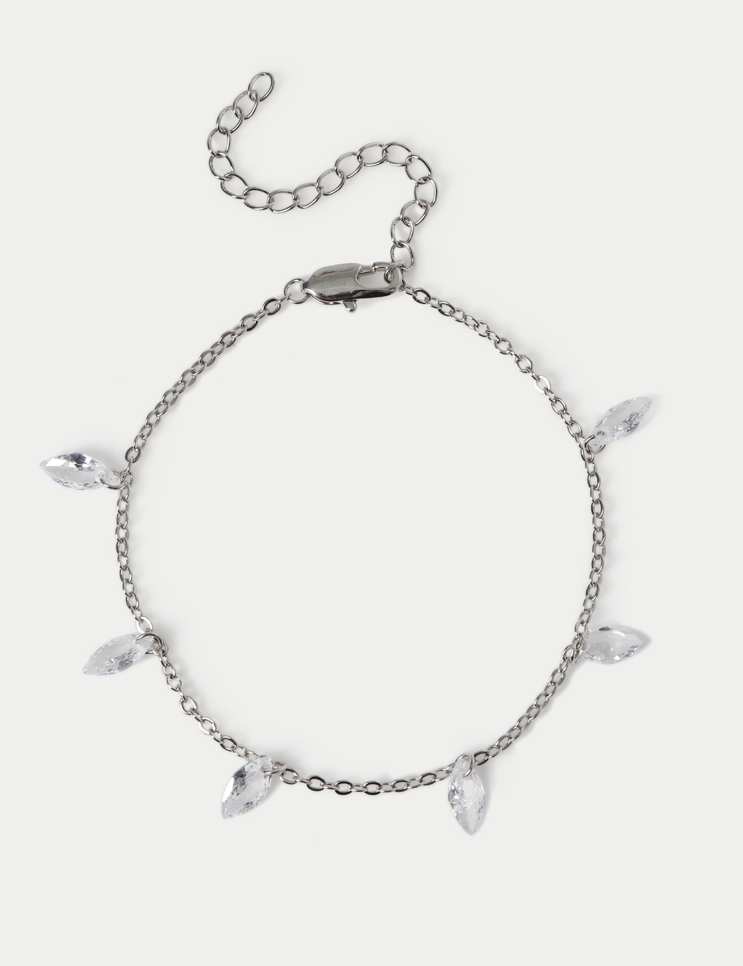 Platinum Plated Droplet Bracelet