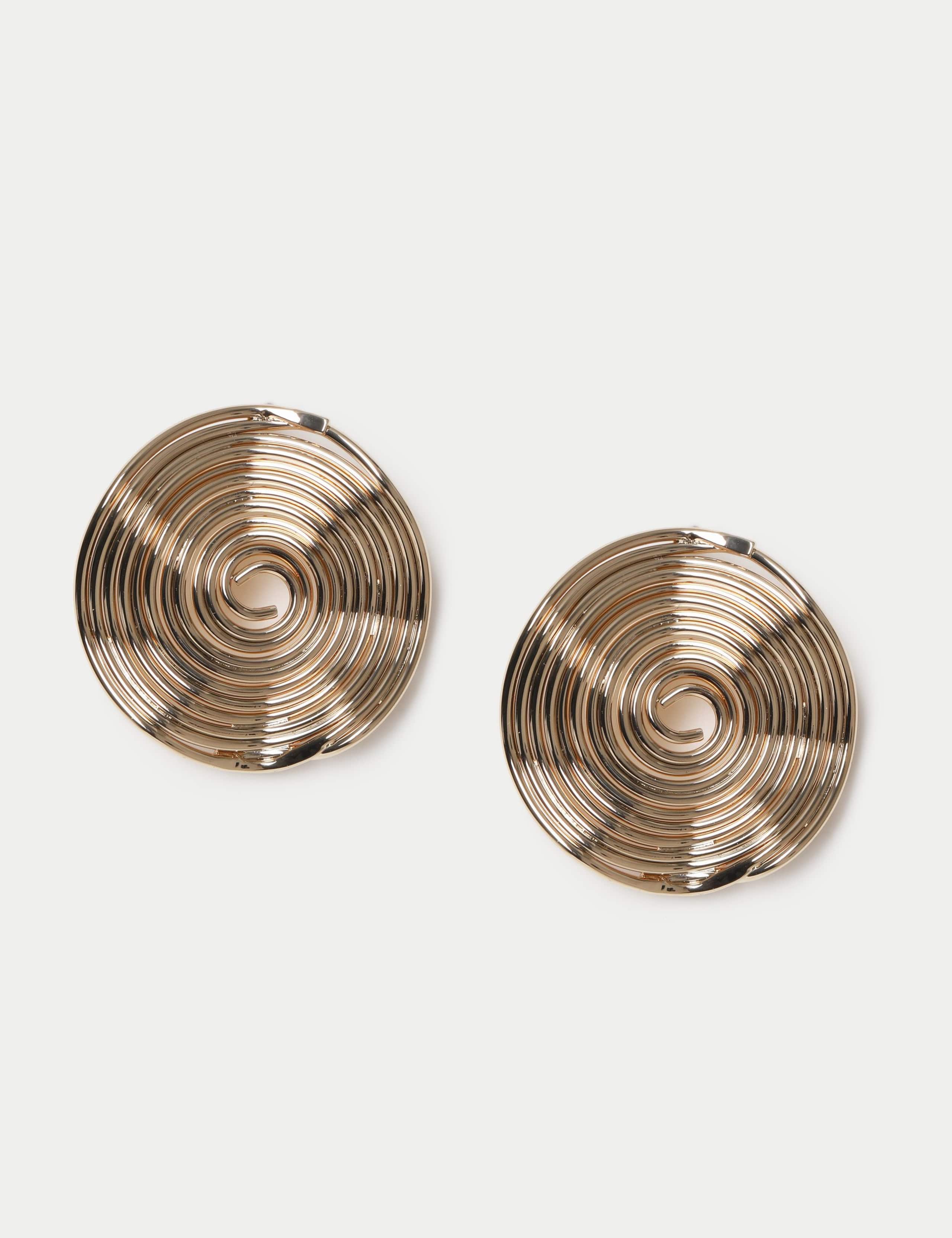 Oversized Ridge Circle Stud Earrings