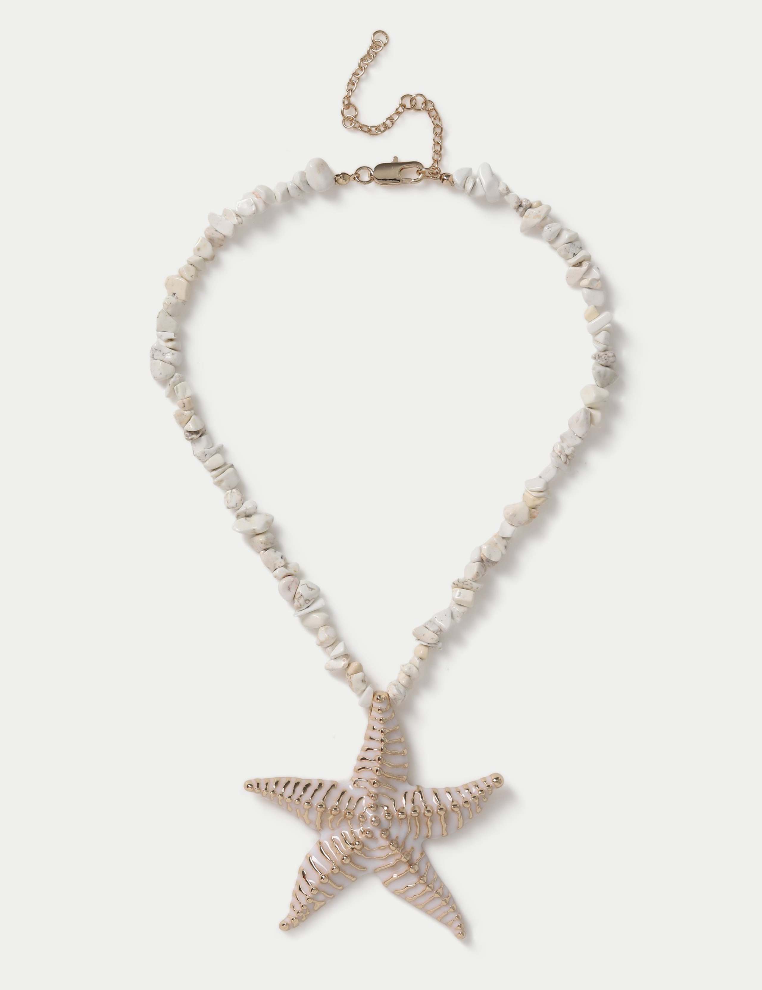 Enamel Starfish Pendant Necklace