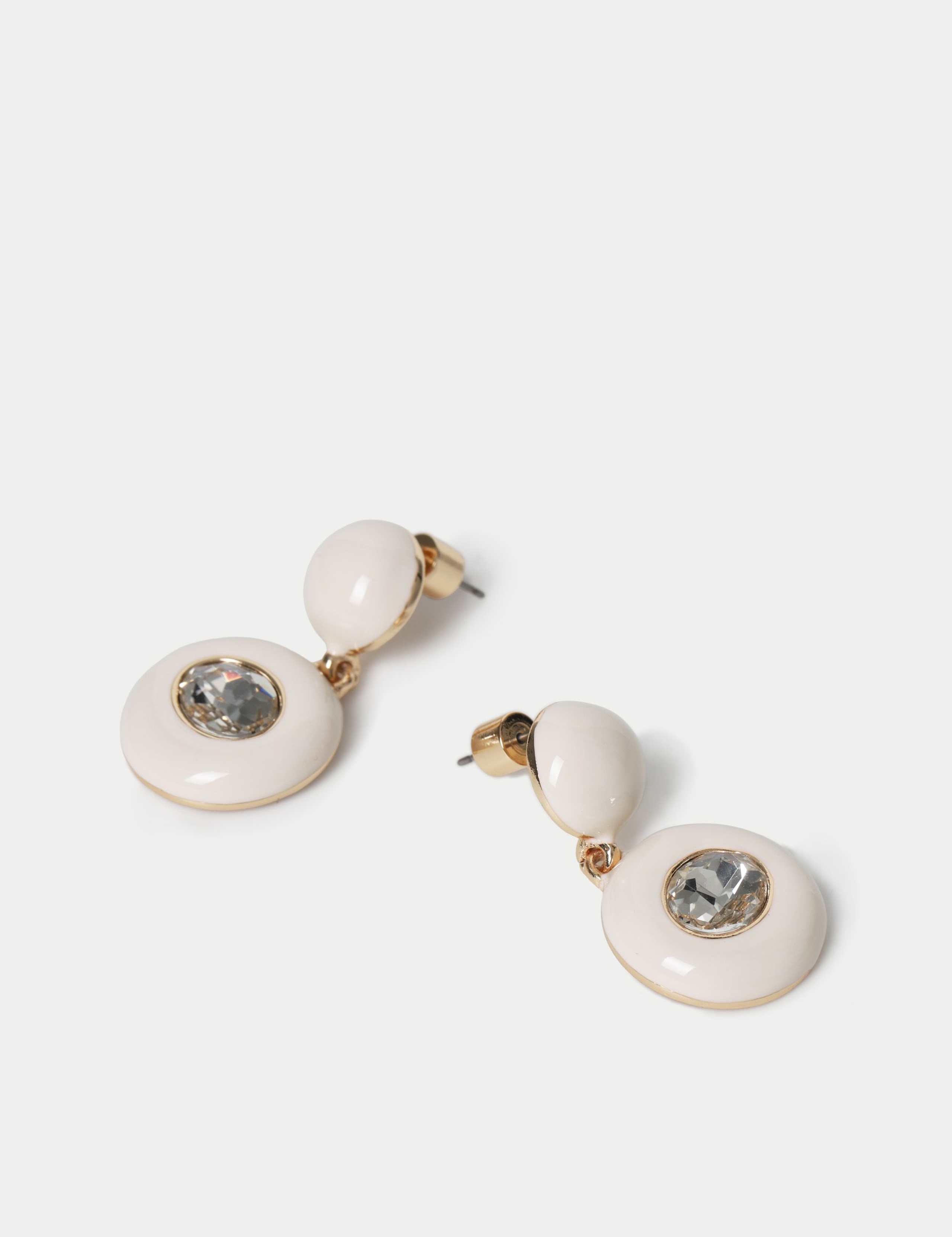 Circle Drop Glass Inlay Earrings