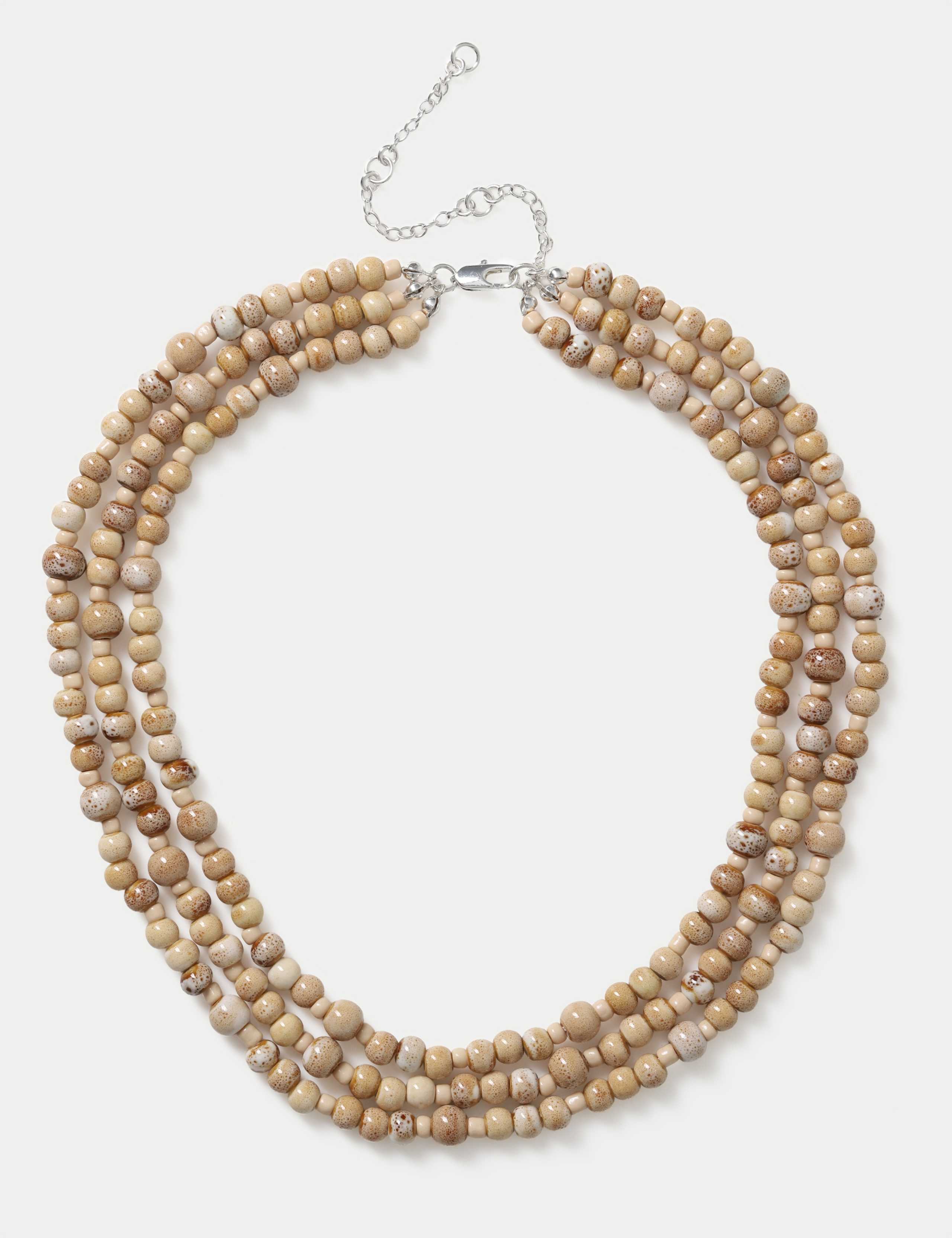 Ceramic Beaded Multirow Necklace
