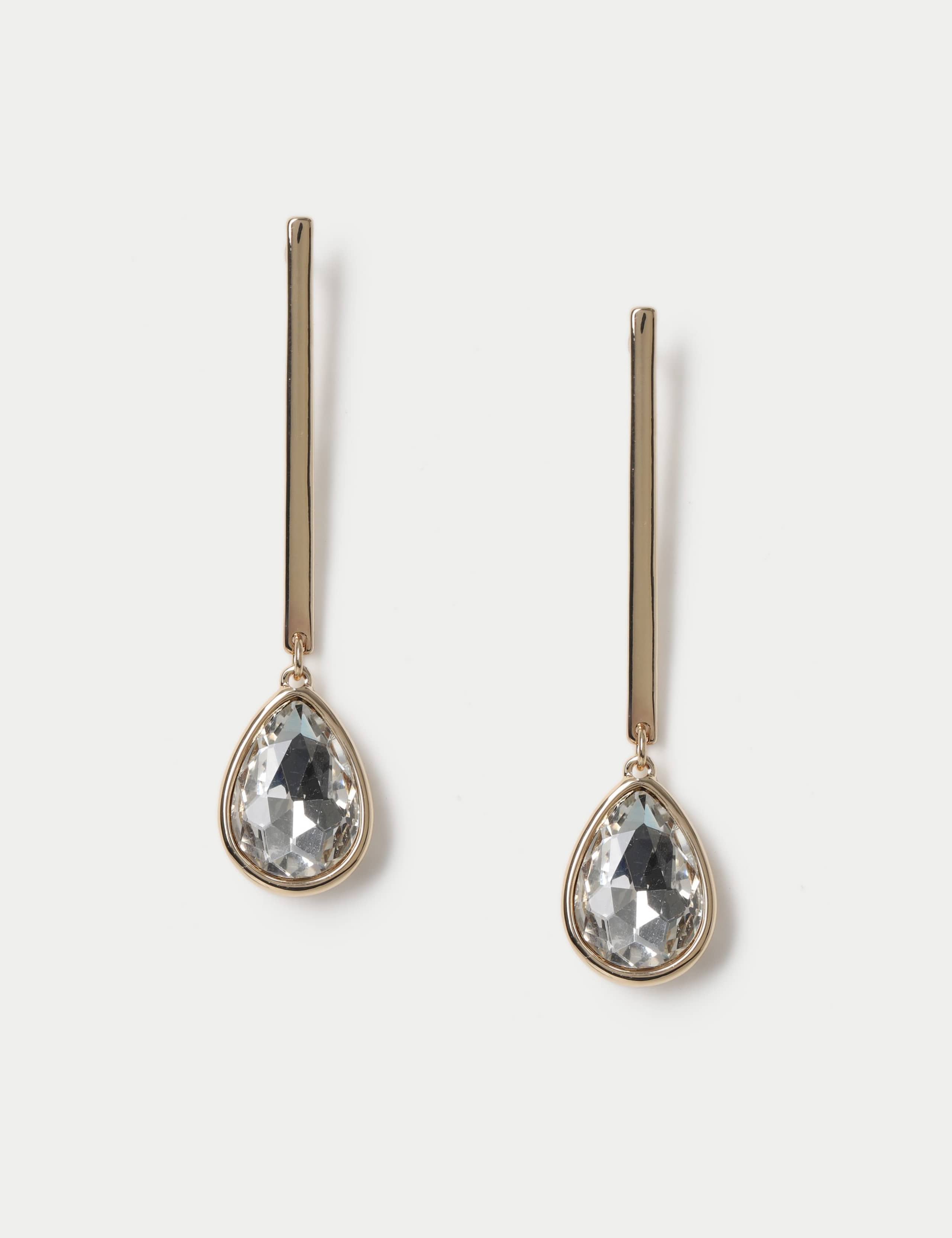 Glass Square and Tear Drop Earrings