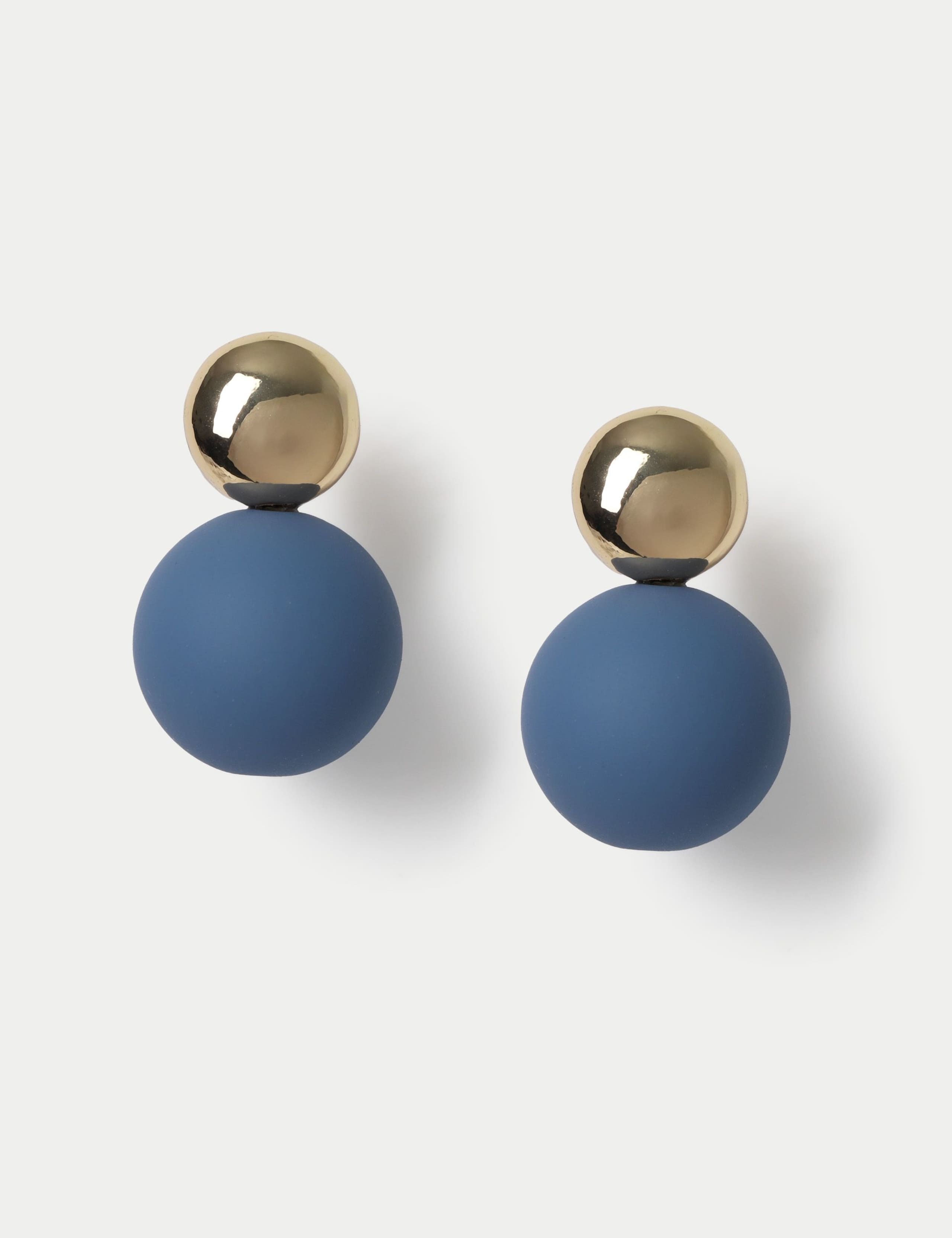 Blue Powder Coat Ball Drop Earrings