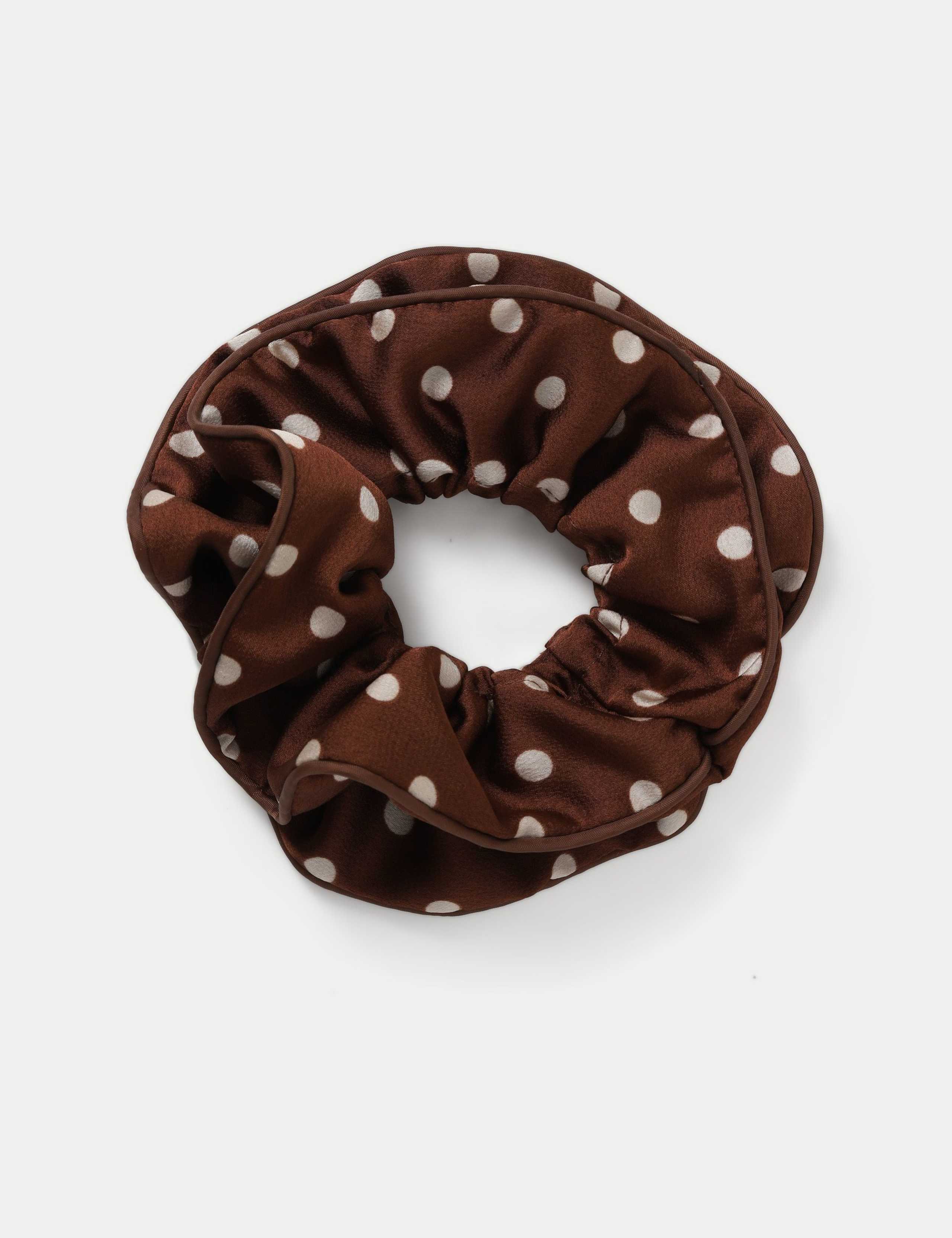 TP Brown Polka Dot Scrunchie