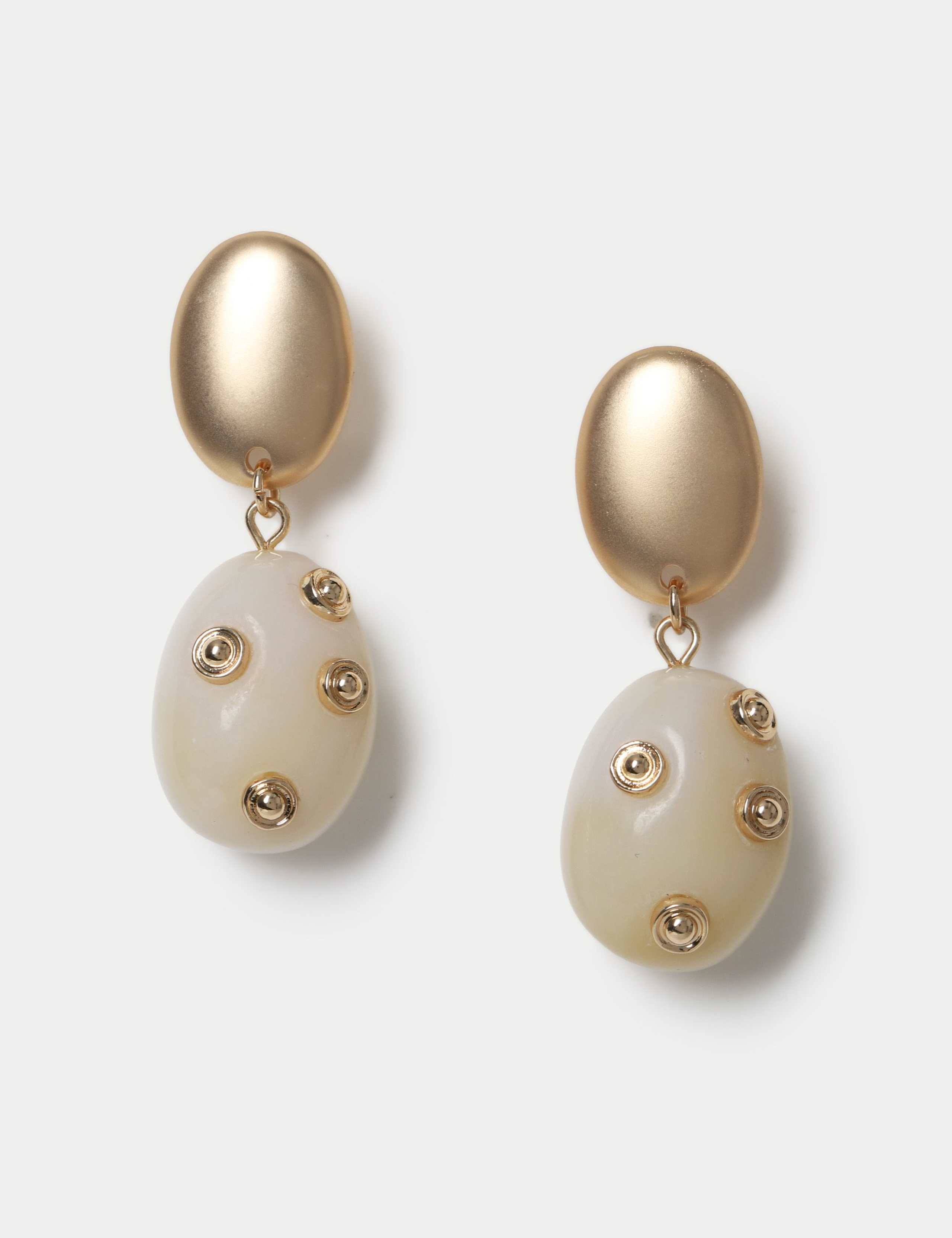 Resin Stud Drop Earrings