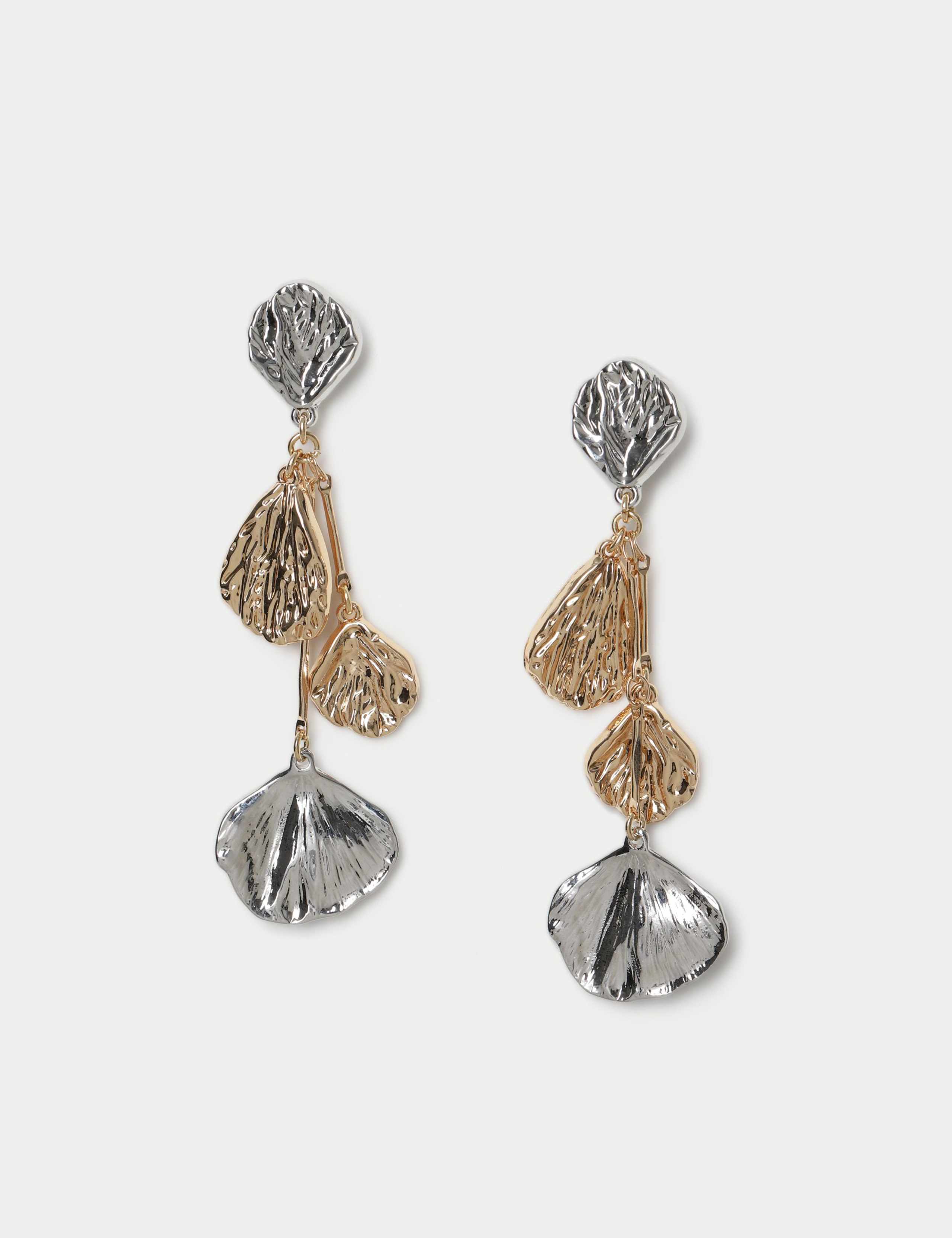 Per Una Mixed Metal Leaf Earring