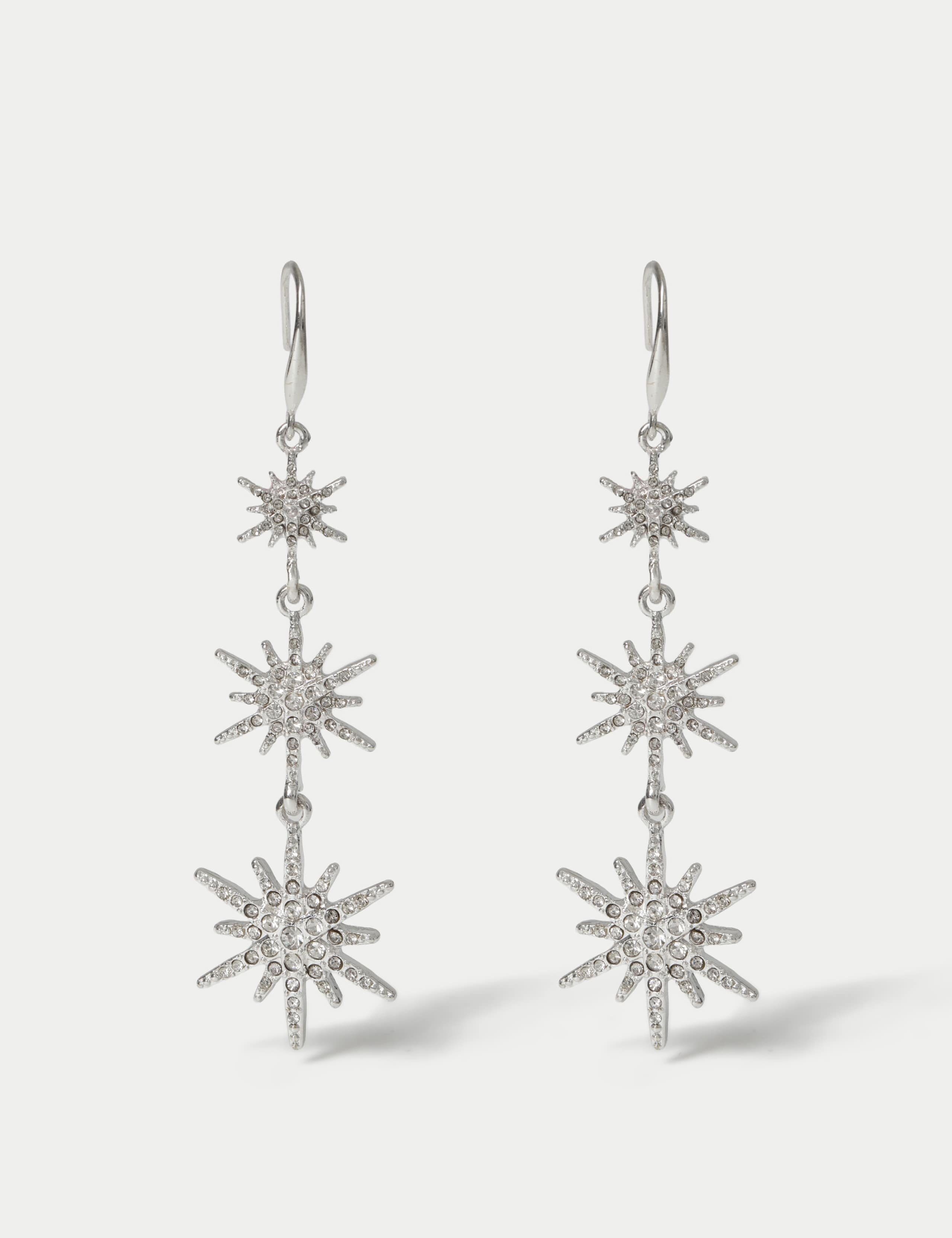 Christmas Snowflake Triple Drop Earrings