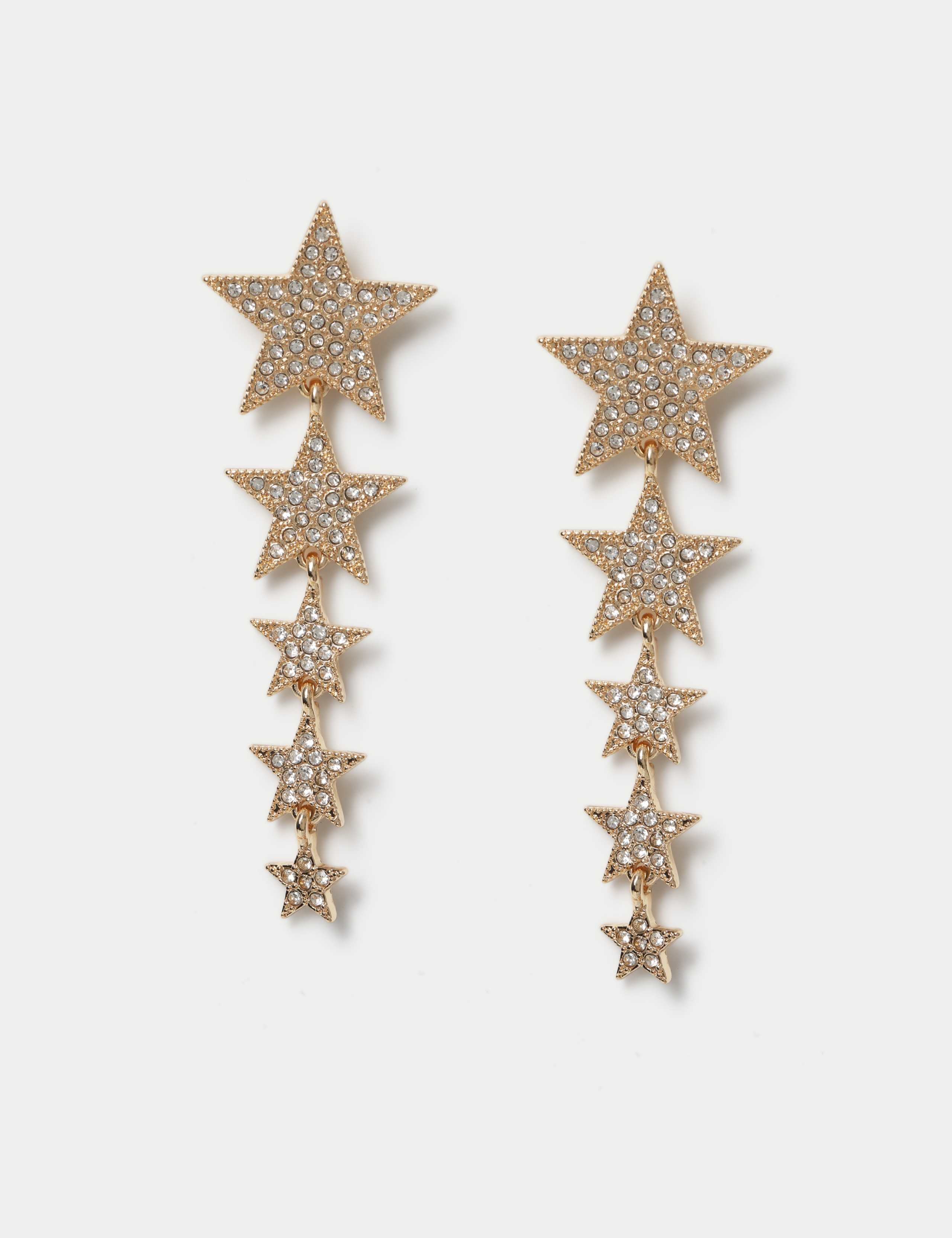 Christmas Gold Star Drop Earrings