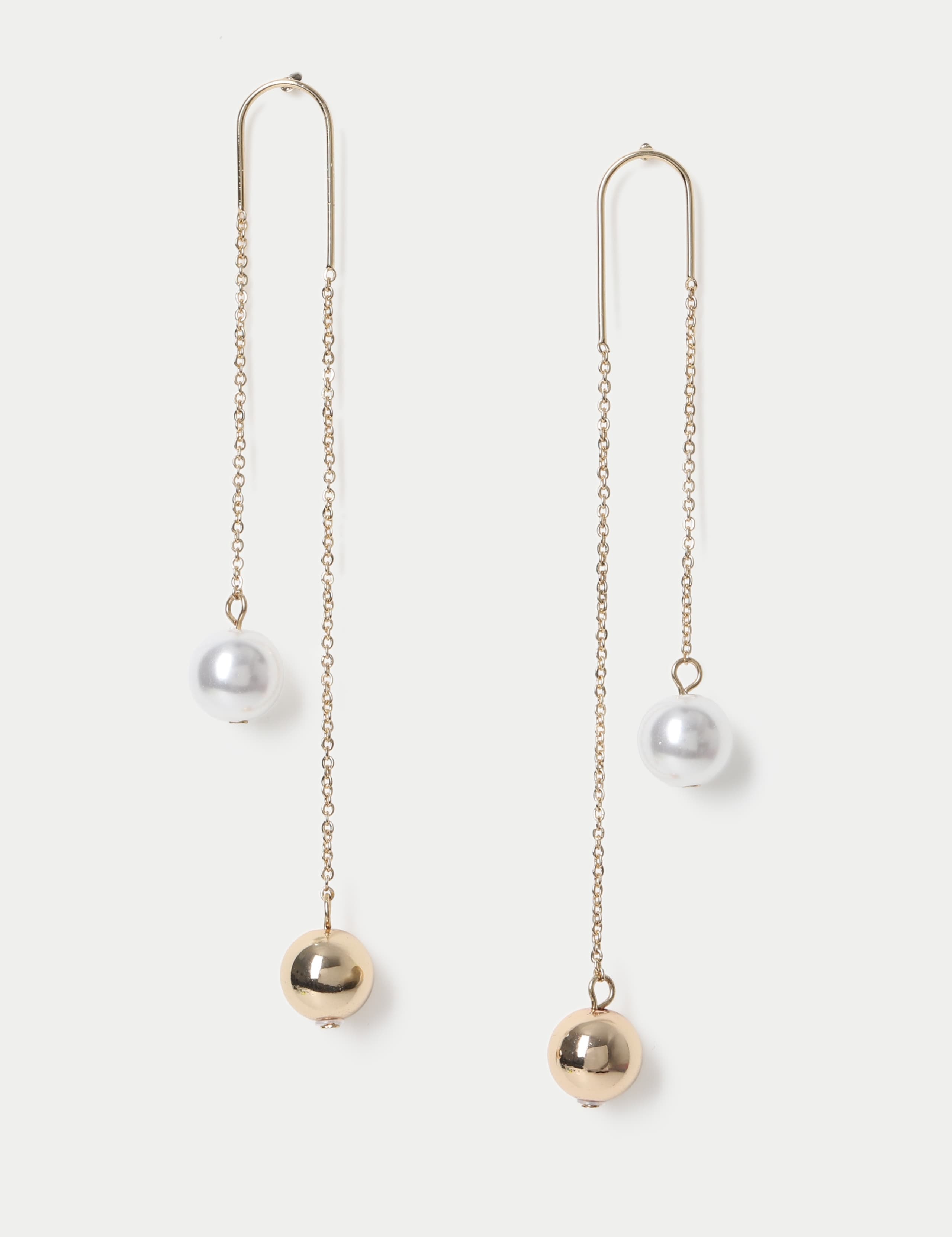 Double Sphere Drop Earrings