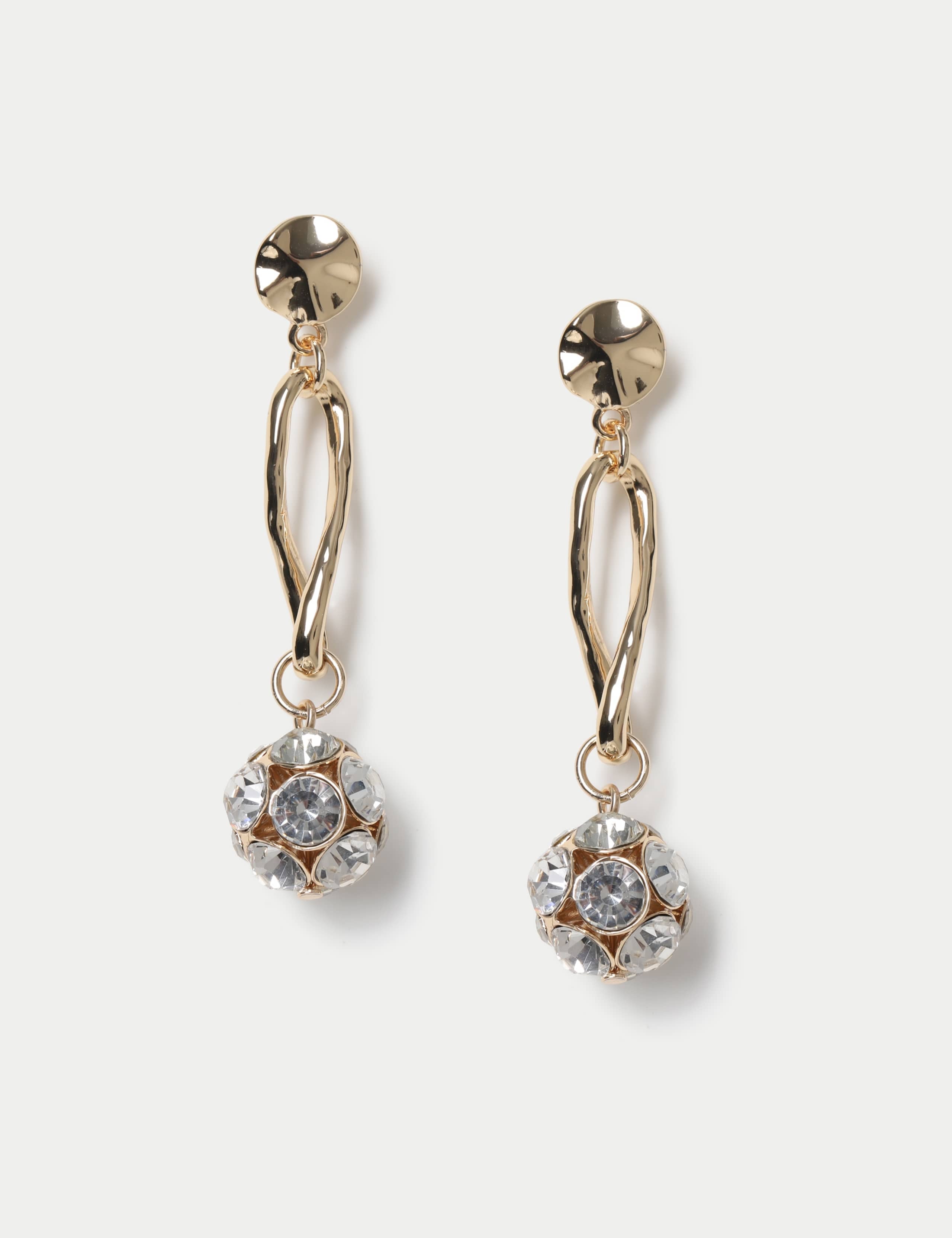 Twist Stick Ball Drop Earrings