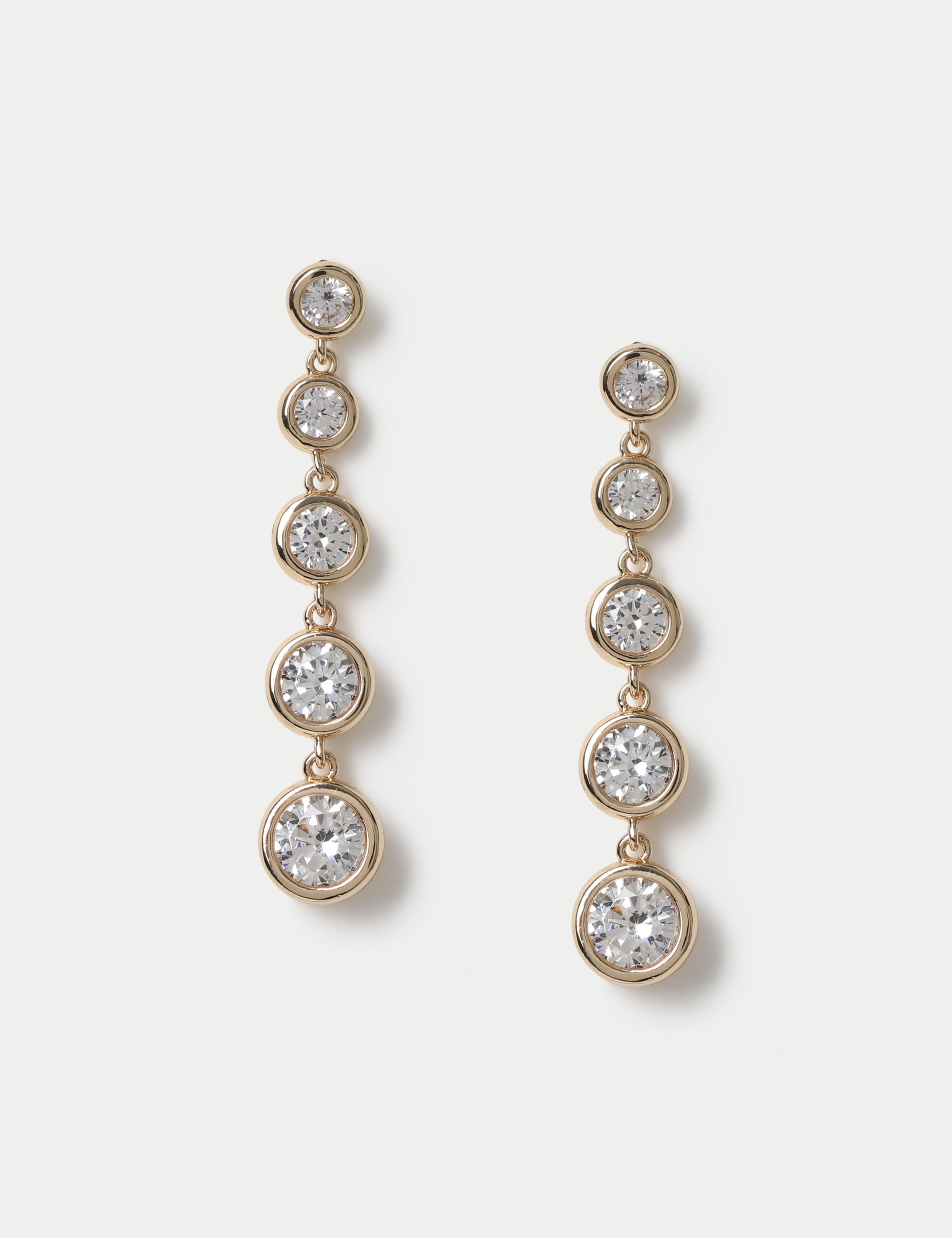 Cubic Zirconia Graduated Drop Earring