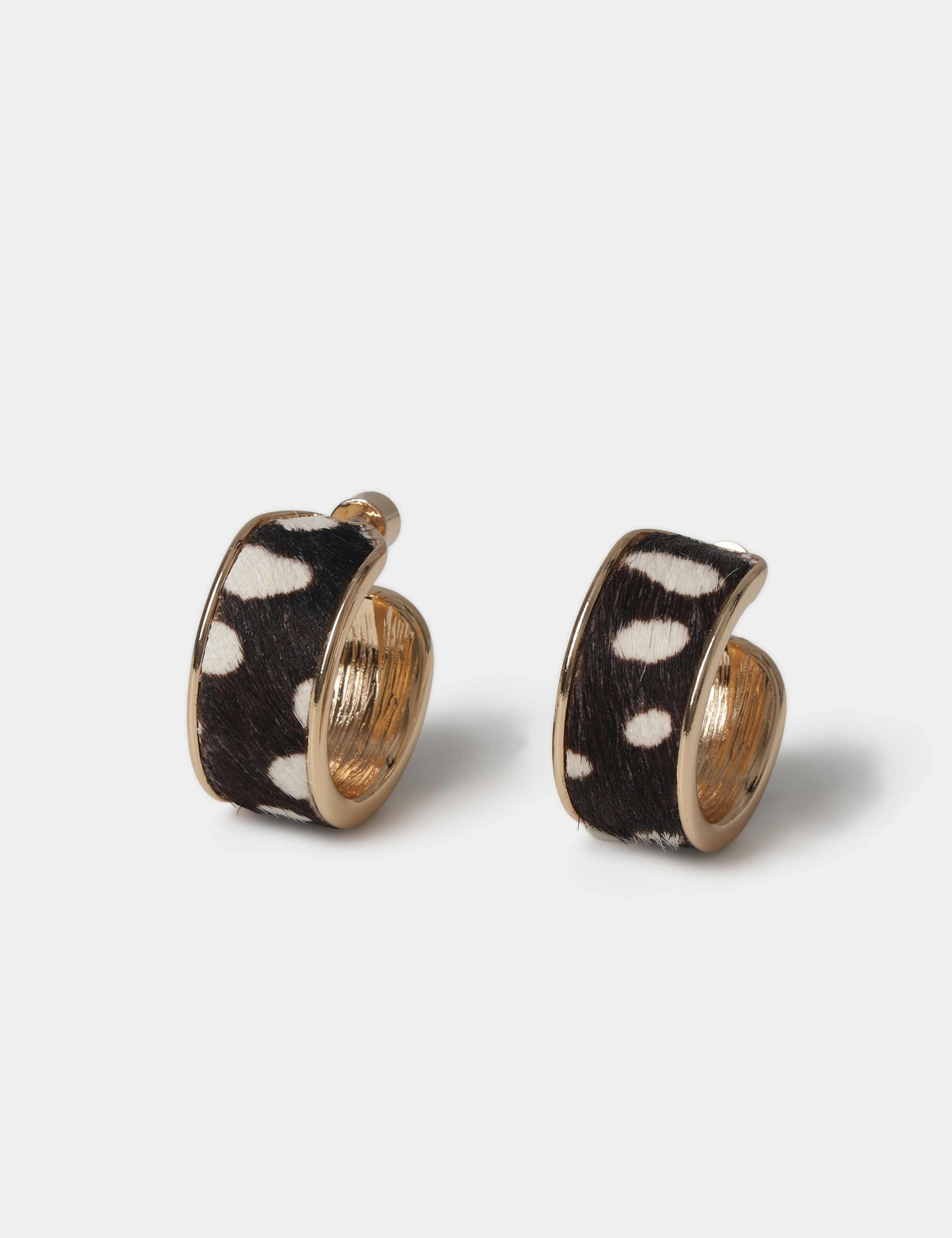Faux Deer Print Hoop Earrings