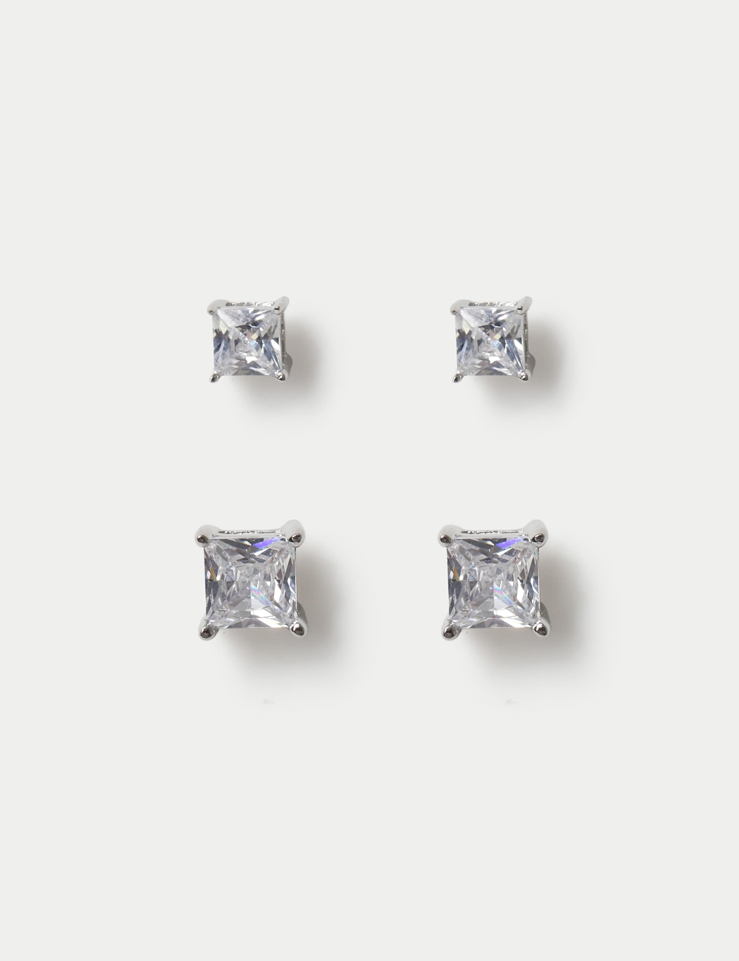 Square Cubic Zirconia Earrings
