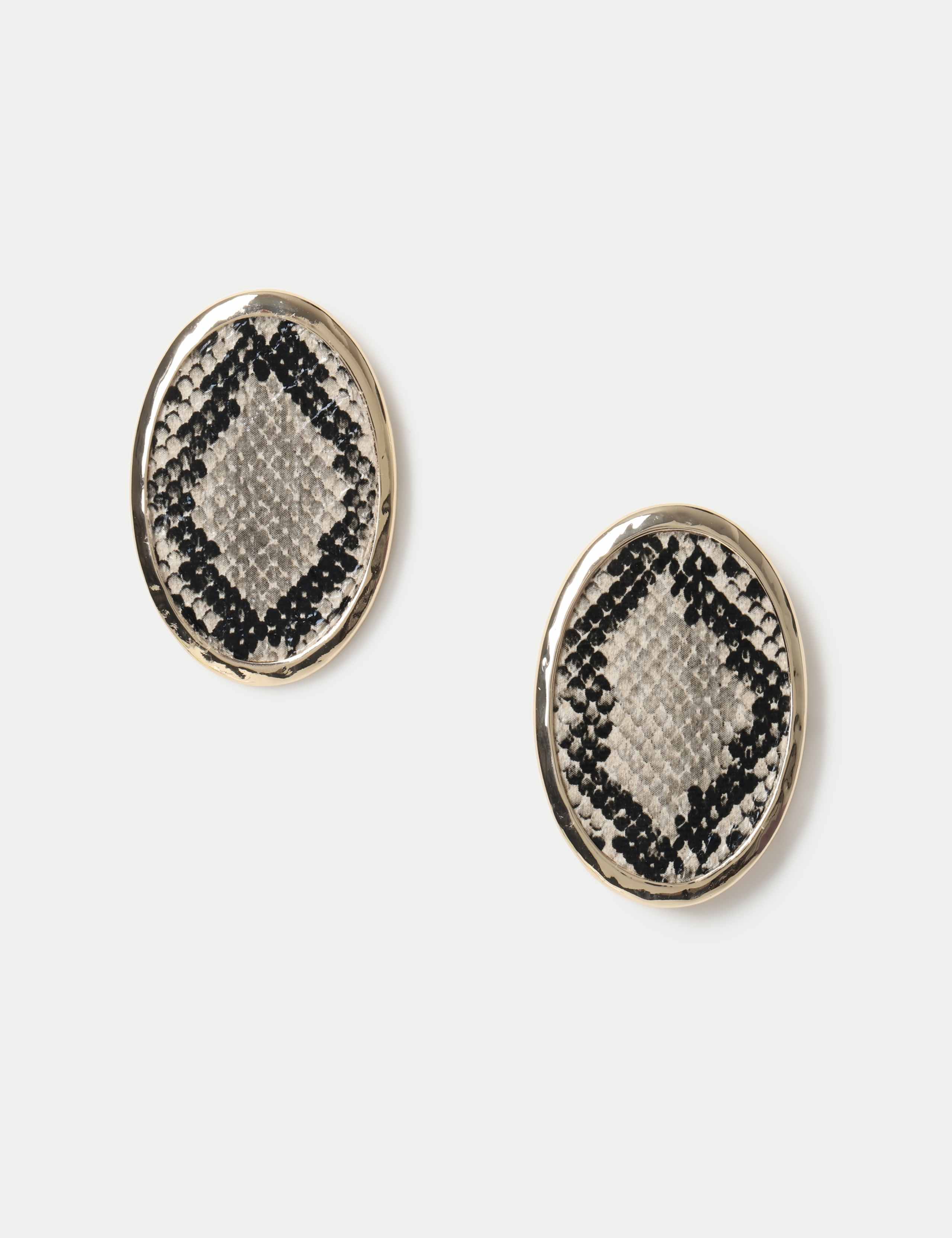 Snake Print Stud Earrings