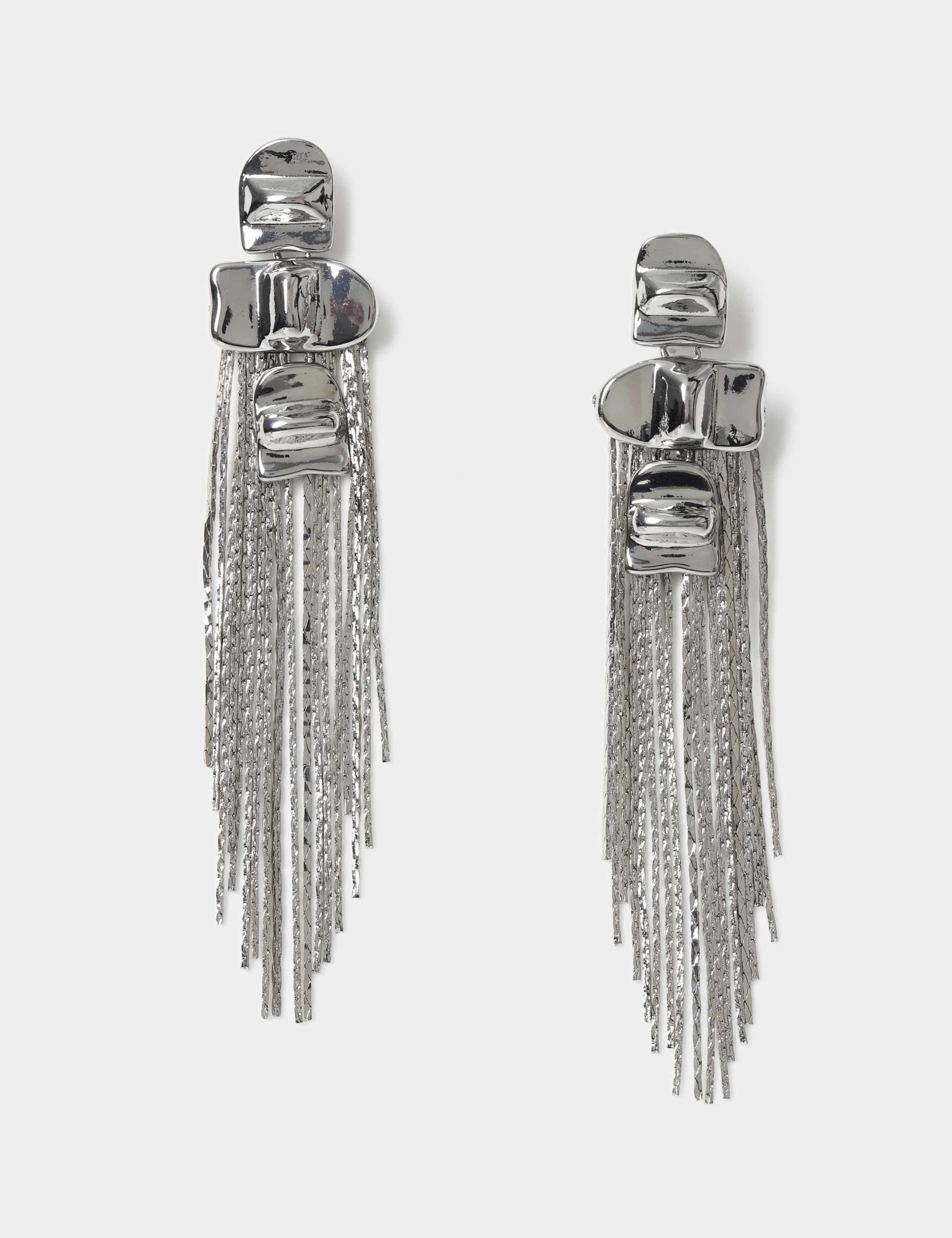 Metal Tassel Chain Drop Earrings