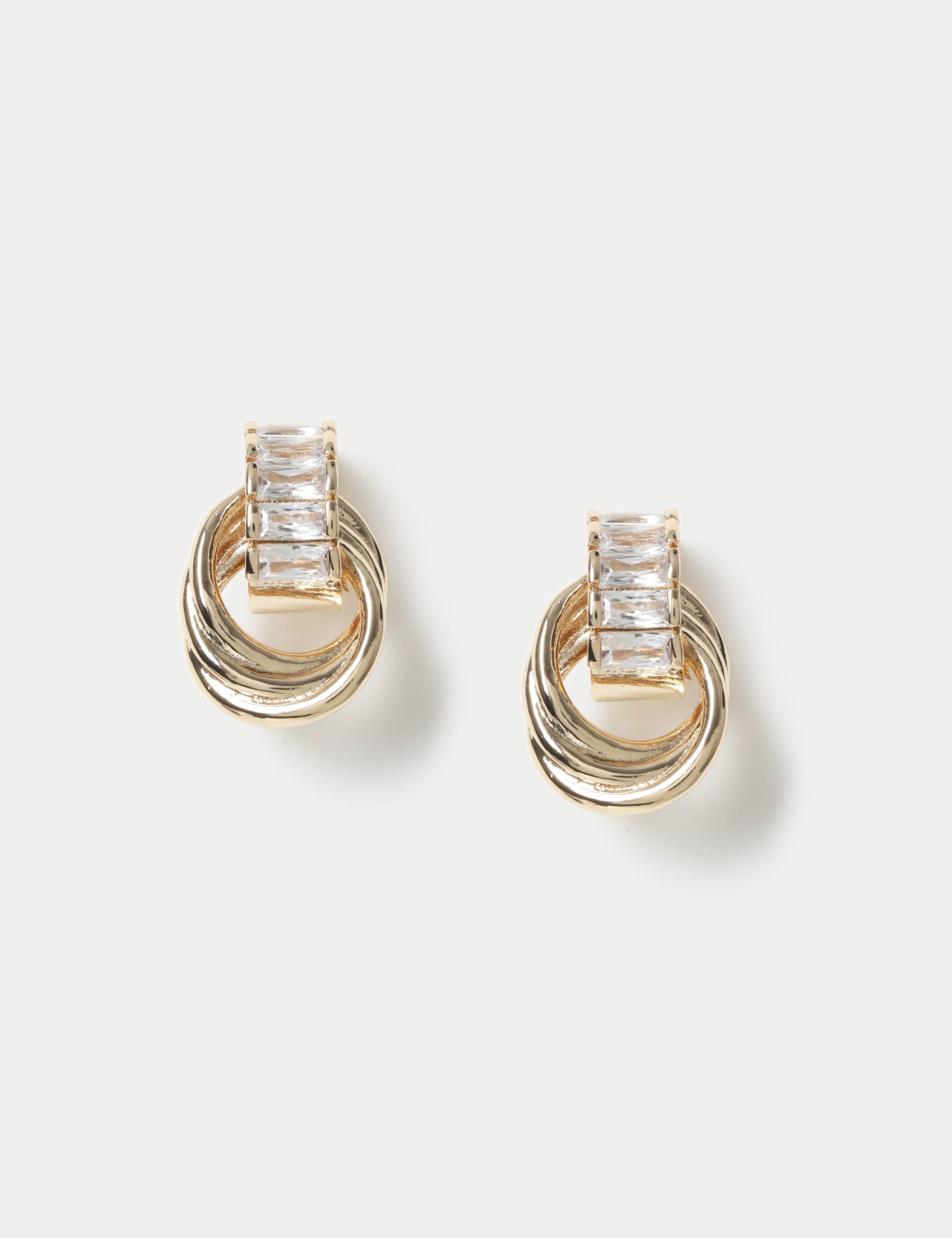 Cubic Zirconia Door Knocker Earrings