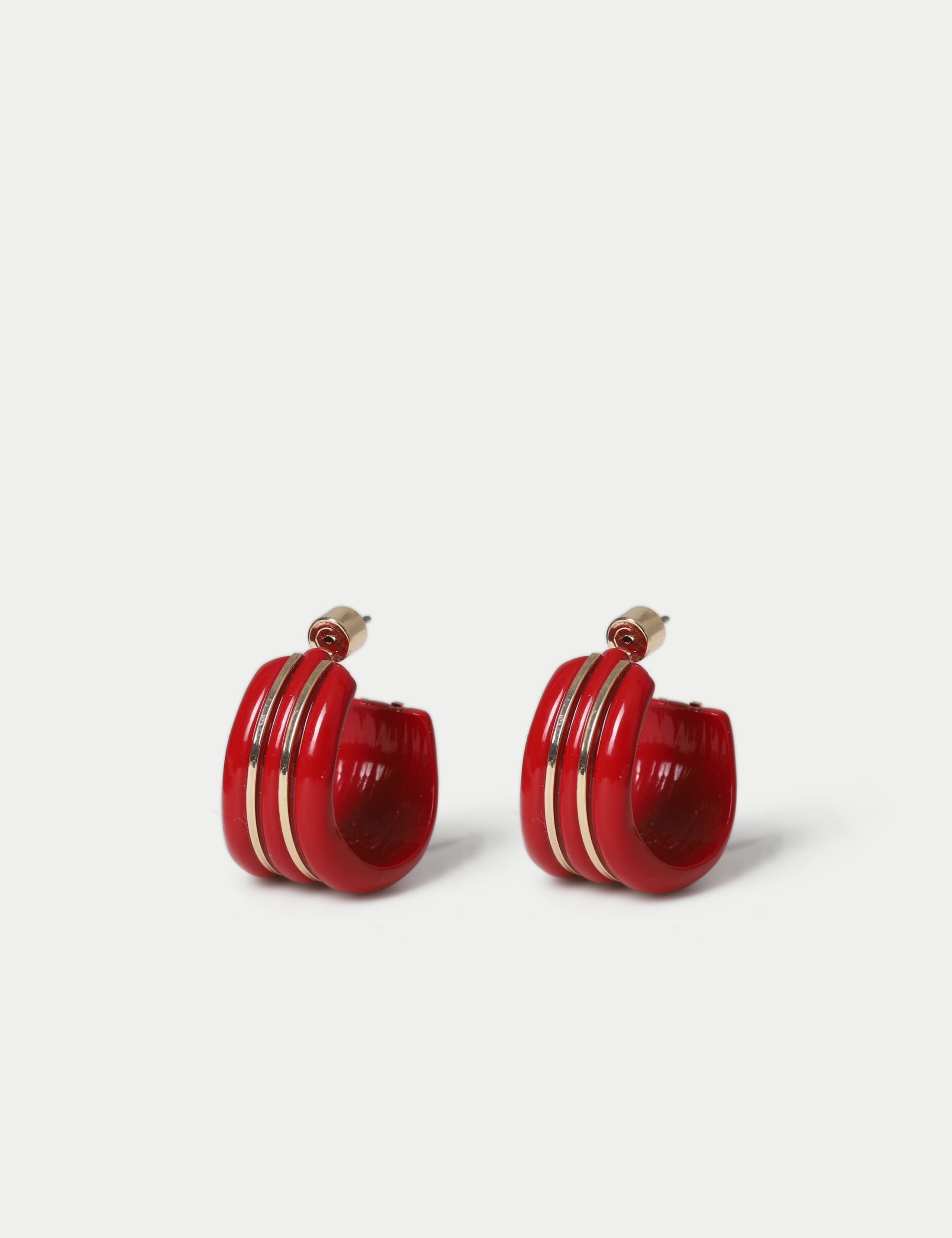 Red Enamel Stud Earrings