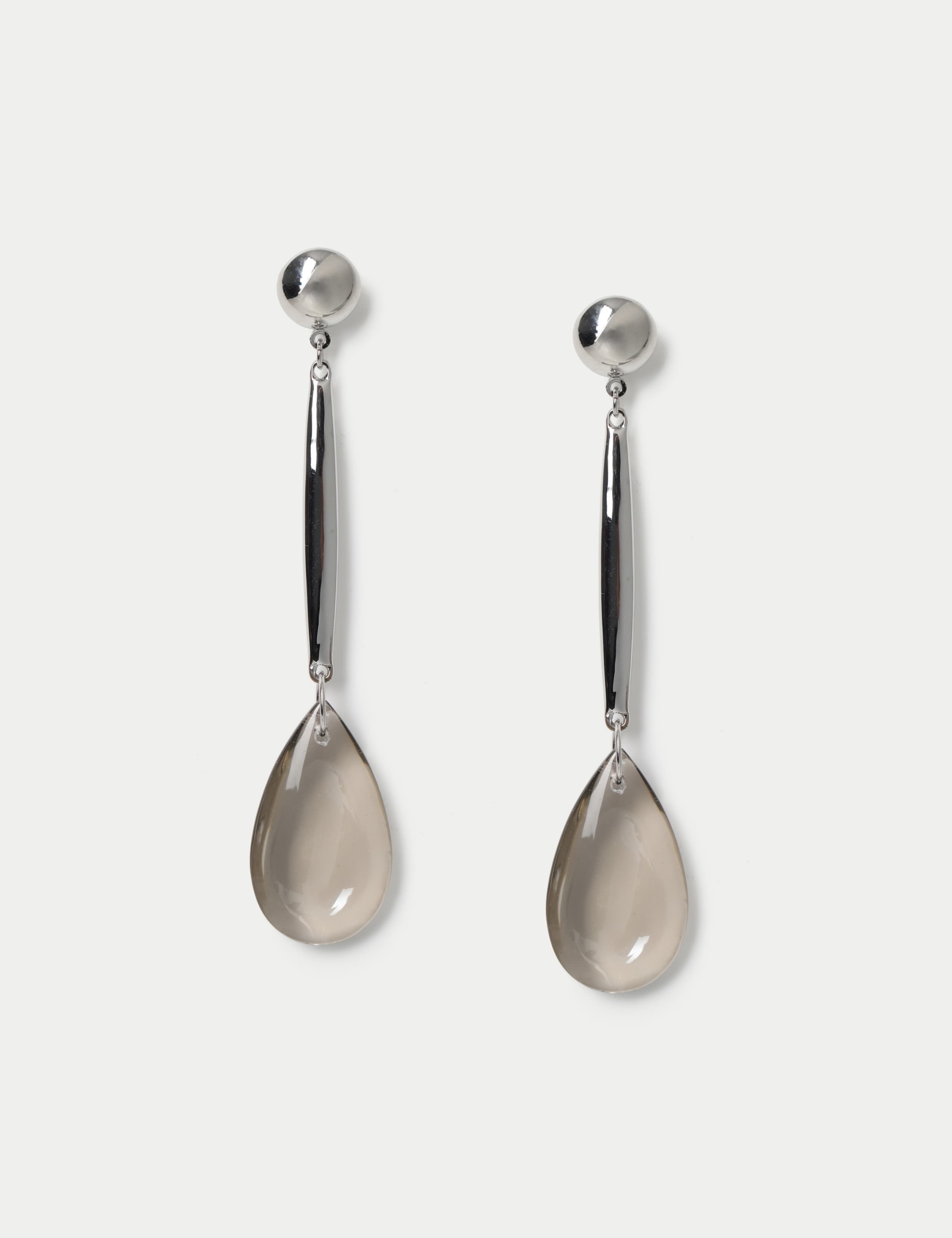 Grey Resin Drop Earrings
