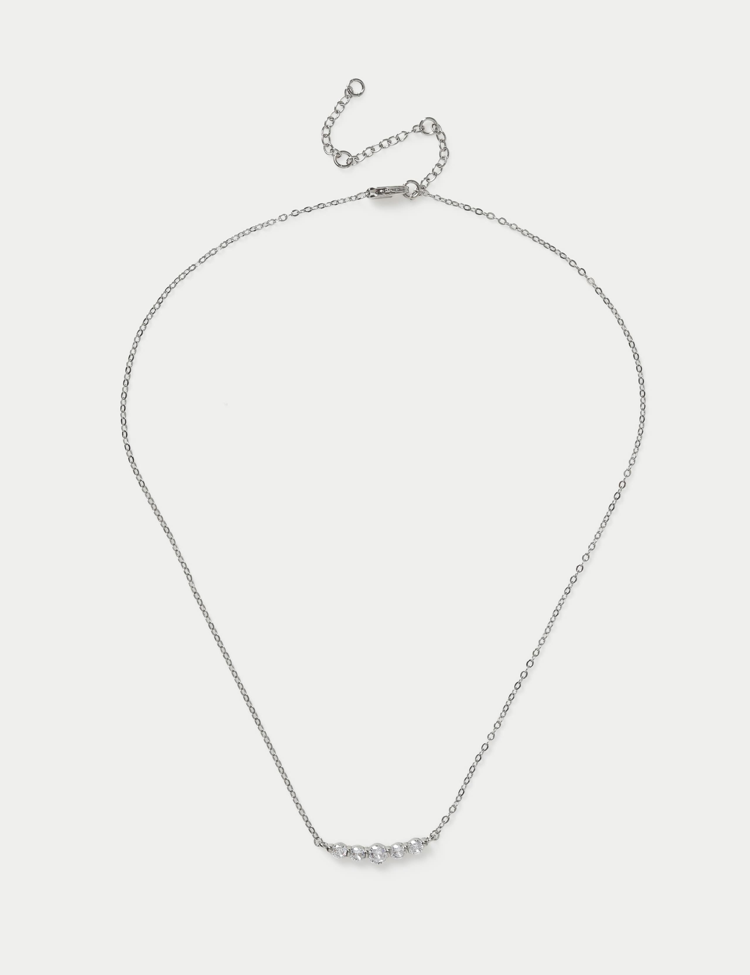 Platinum Plated Bar Necklace